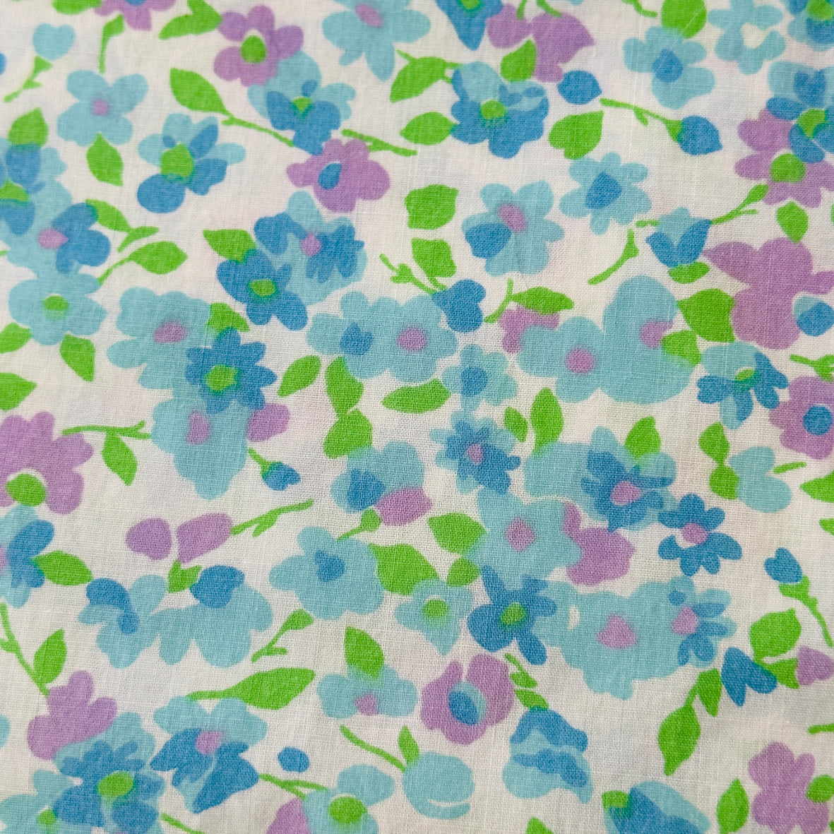 250cms Cute Blue Floral Vintage Fabric