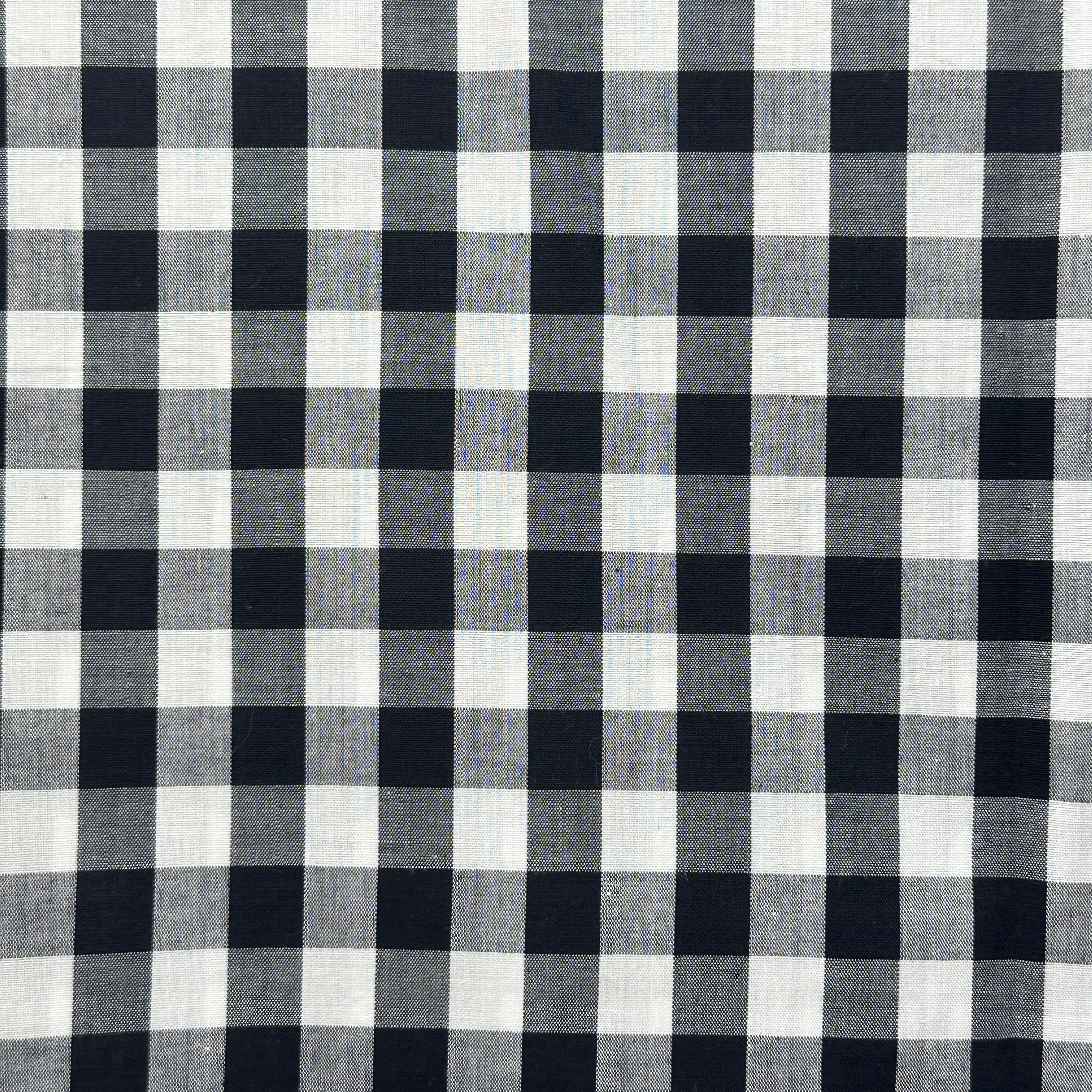 345cms VINTAGE Gingham Black & White Fabric COTTON