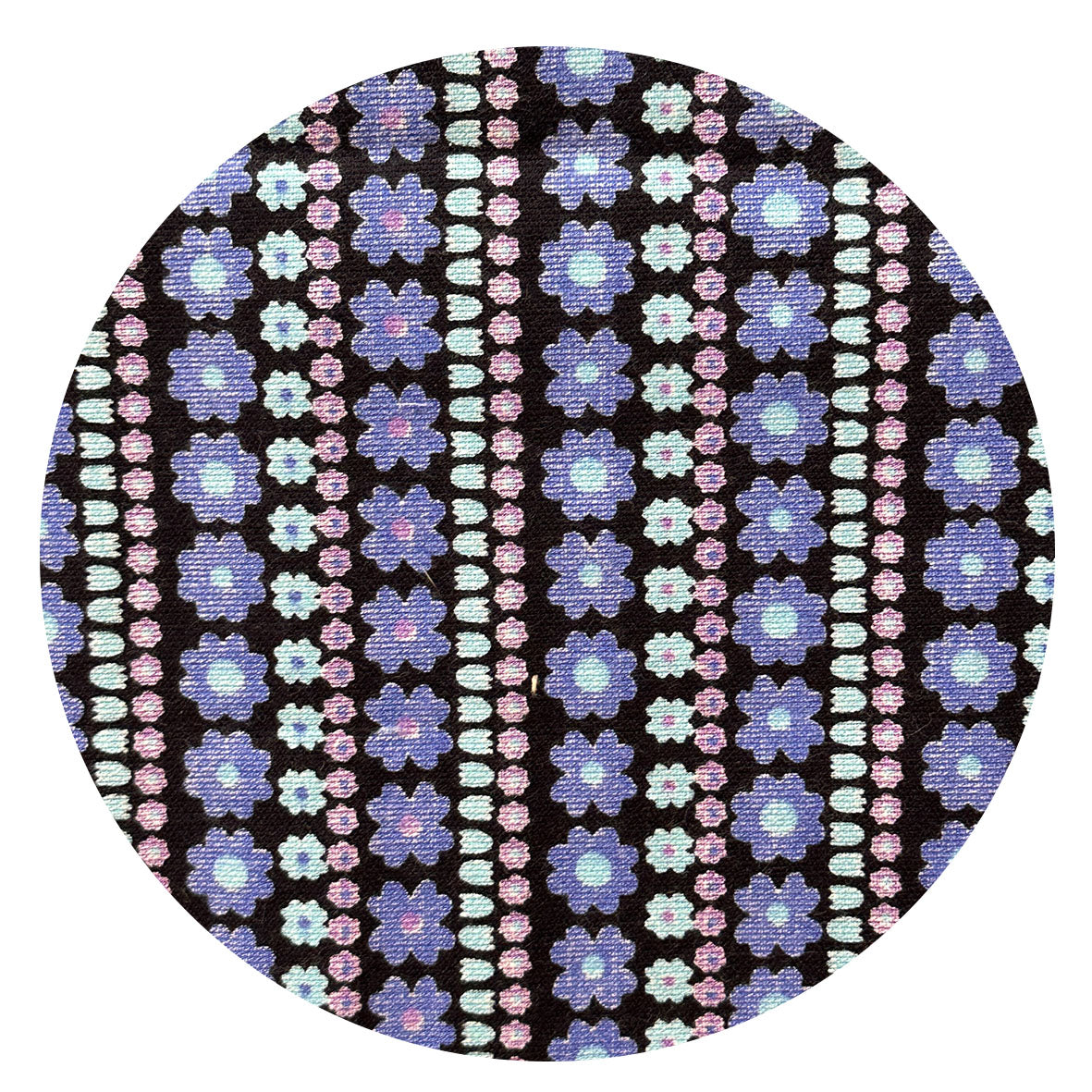 250cms Beautiful Purple & Blue Vintage Floral Fabric