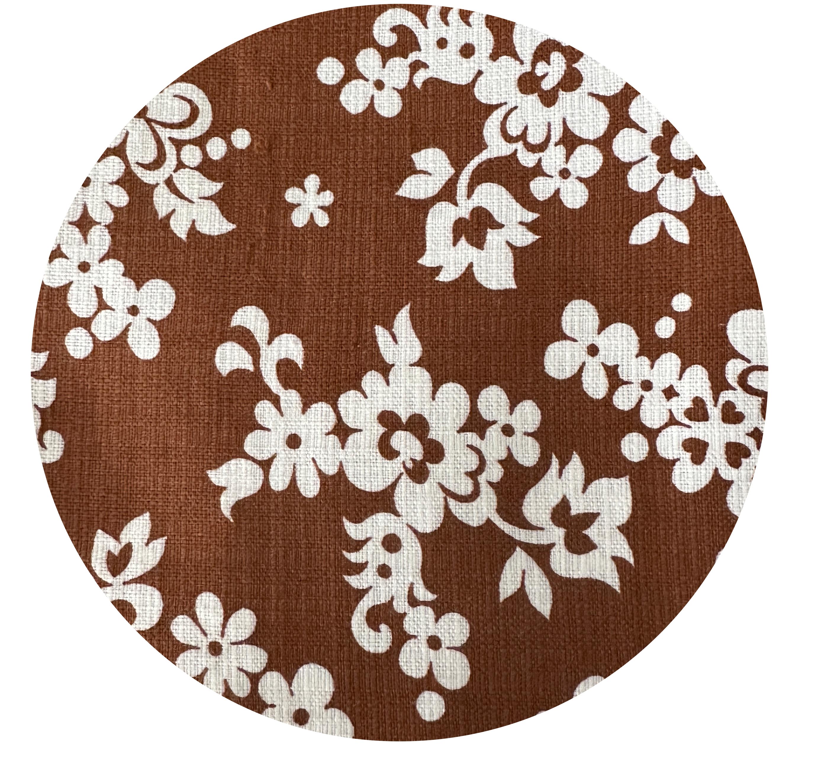 170cms ADORABLE Vintage Brown Floral Fabric COTTON