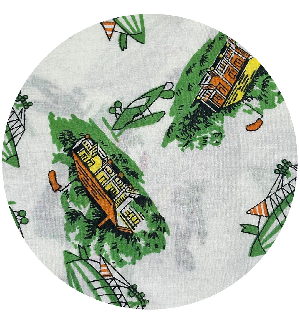 160cms Funky Green VIntage Fabric