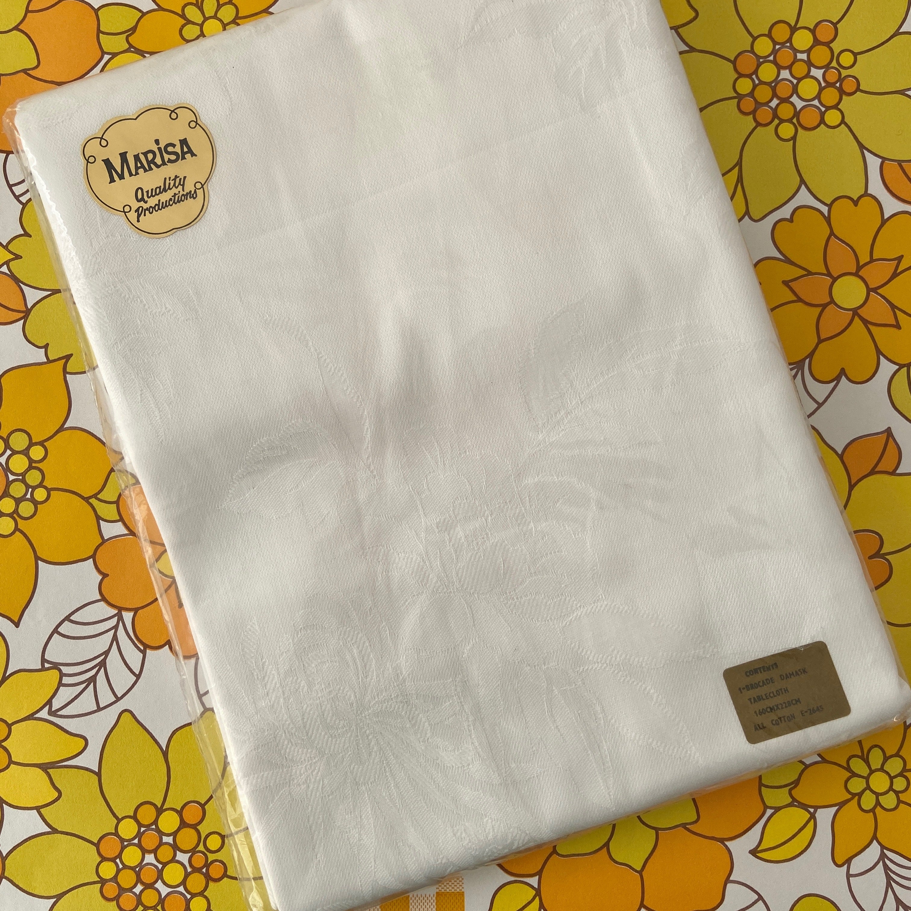 VINTAGE Damask Table Cloth UNUSED All Cotton Brocade
