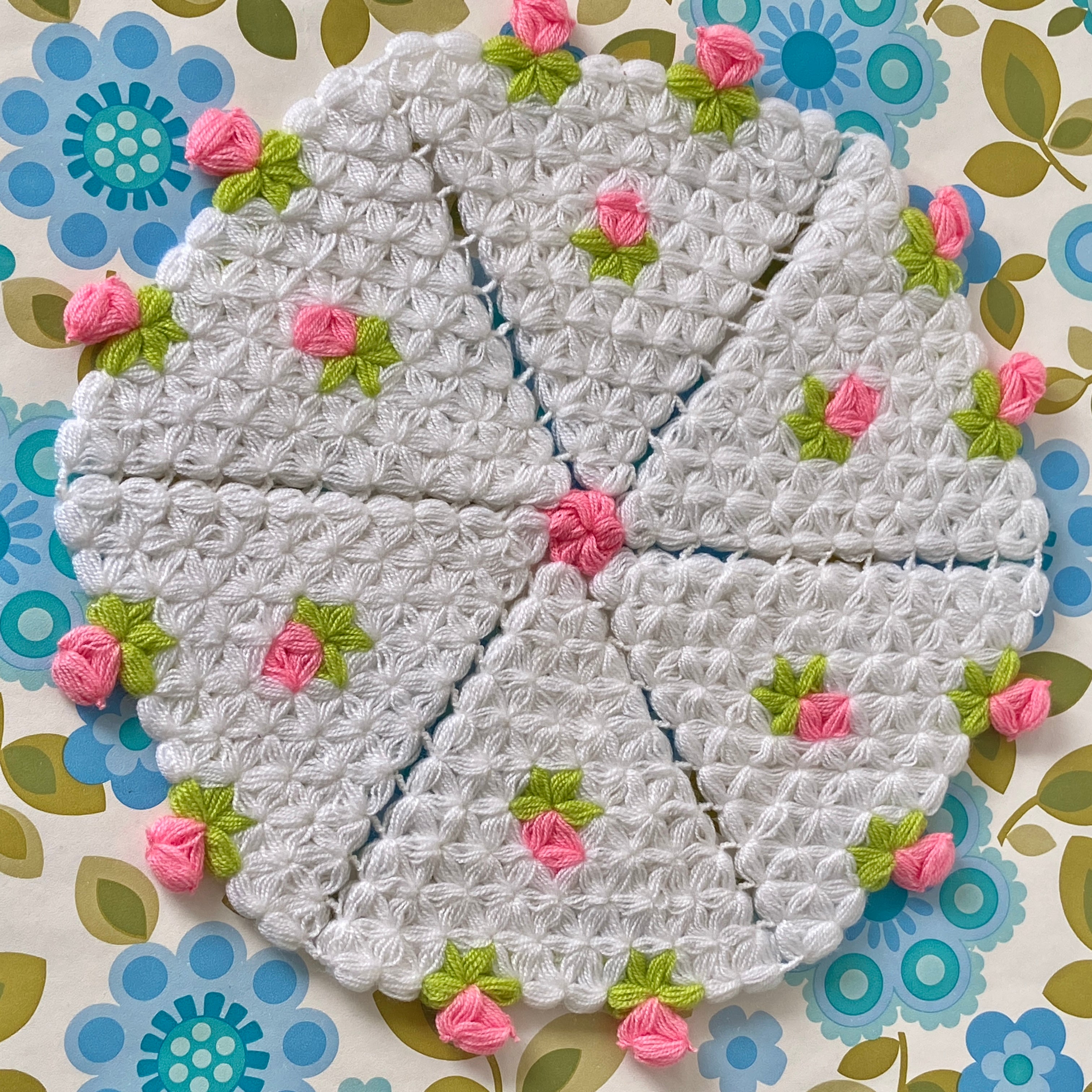 Pink & White Beautiful Handmade Doily Bright NEW