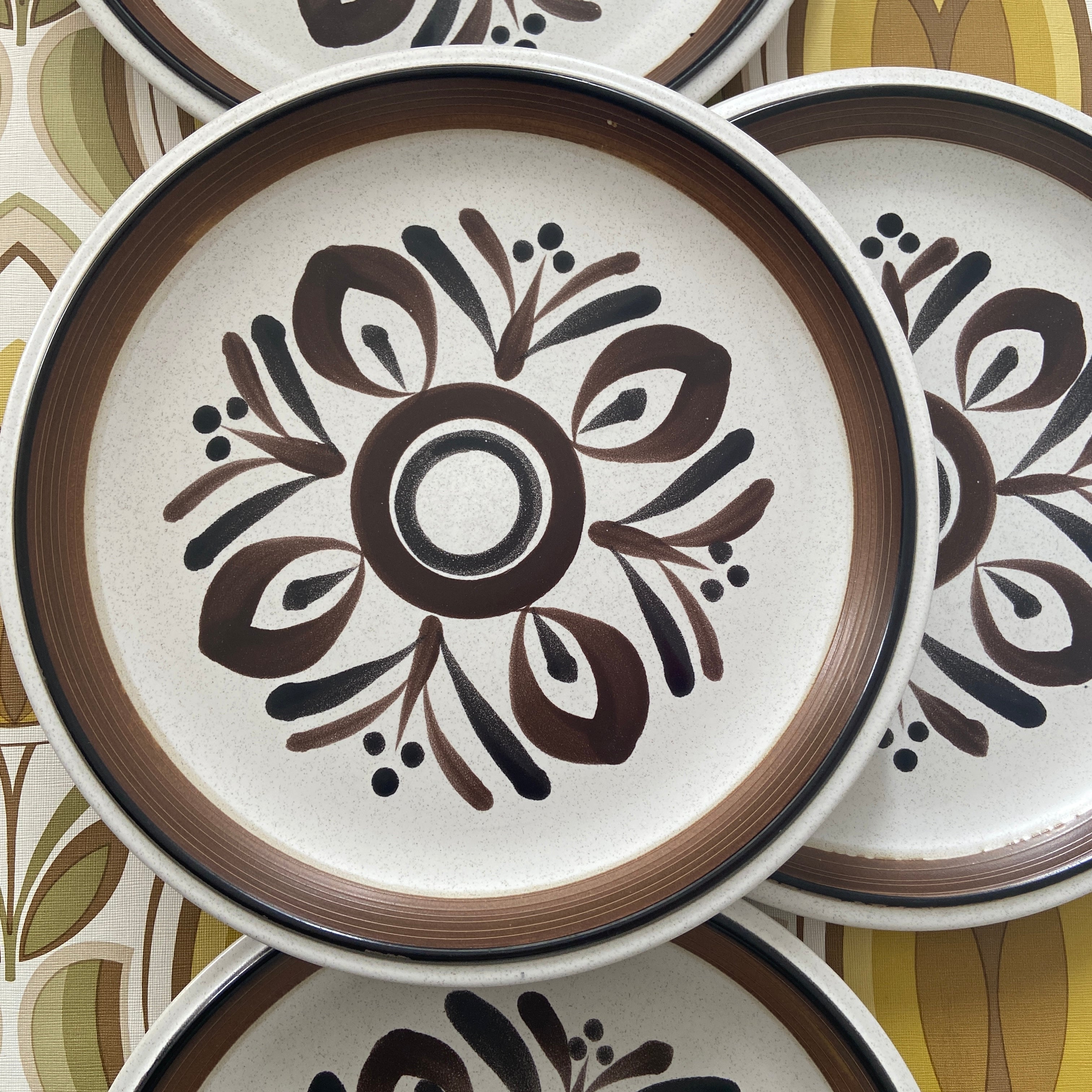 NORITAKE Inca Firestone Plates x 5 Large