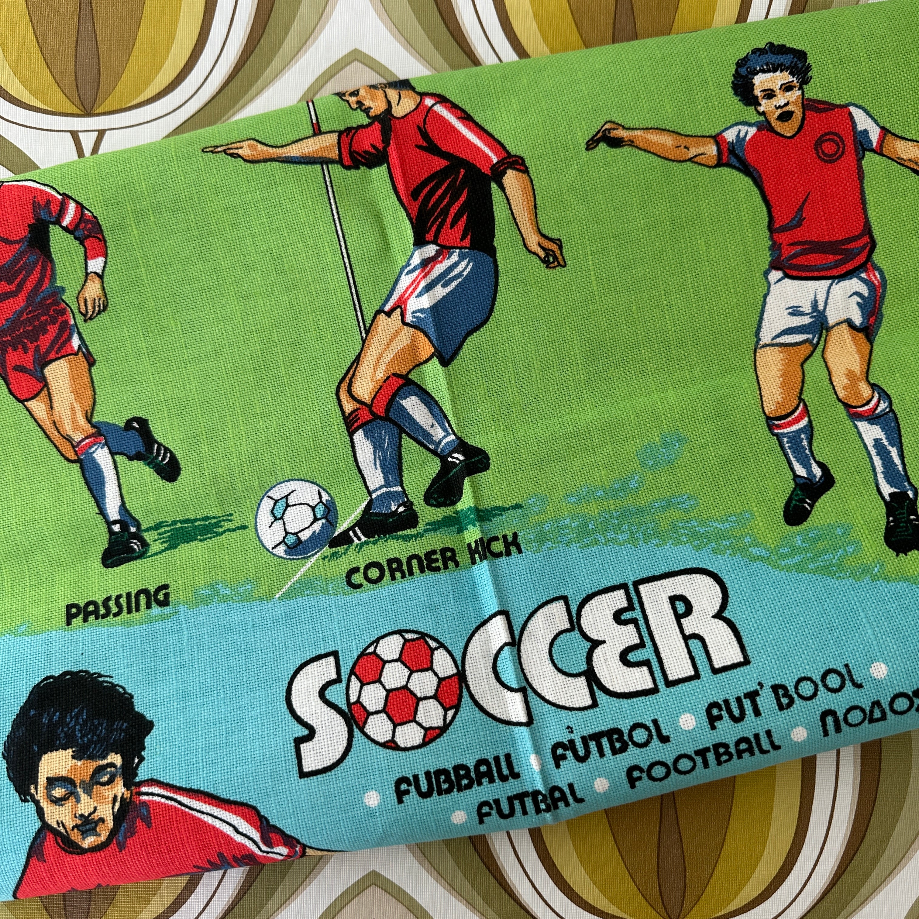 UNUSED Soccer Kitsch Tea Towel