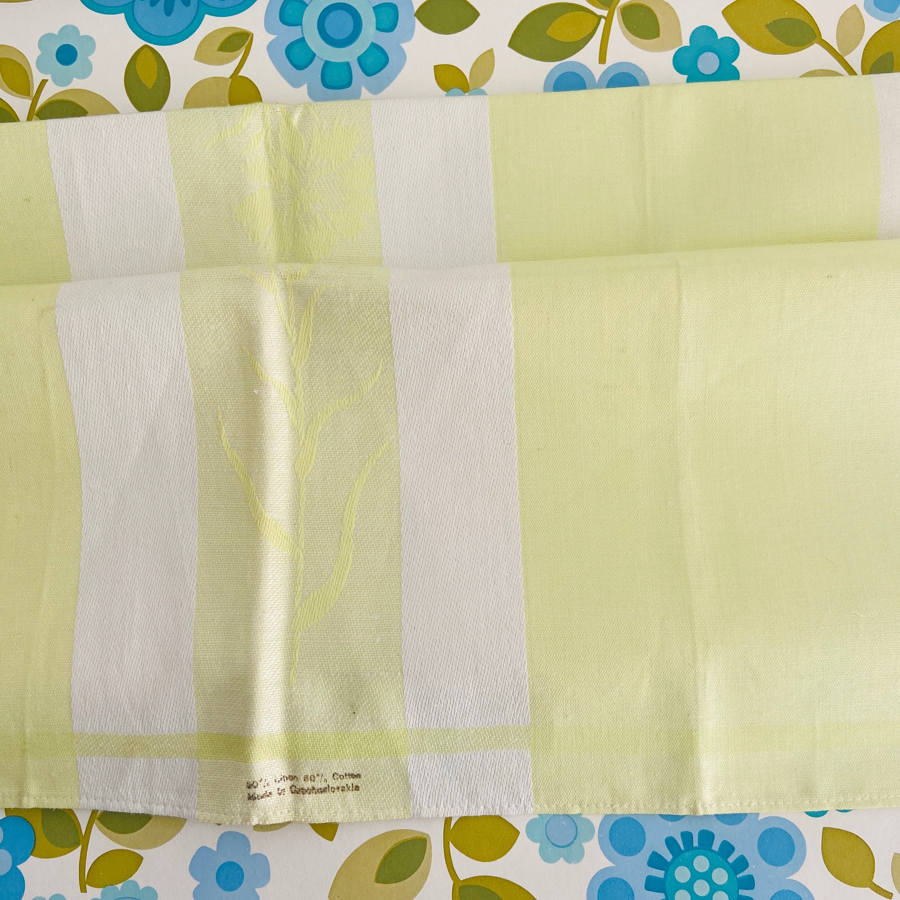 Vintage Striped Linen RETRO Kitchen Collectable