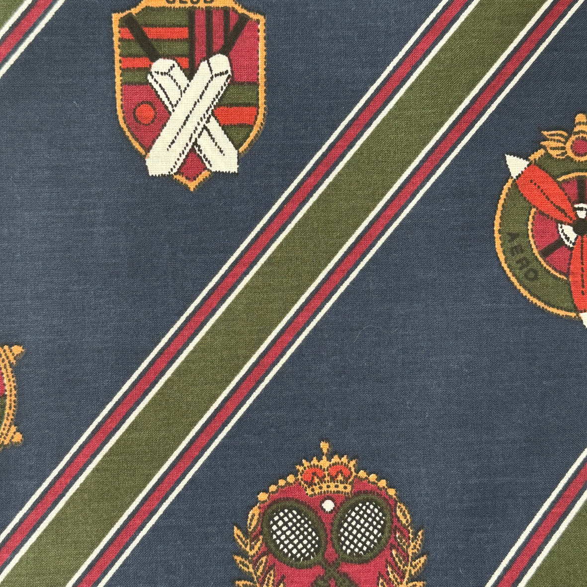 250cms VINTAGE Cricket Club FABRIC Retro