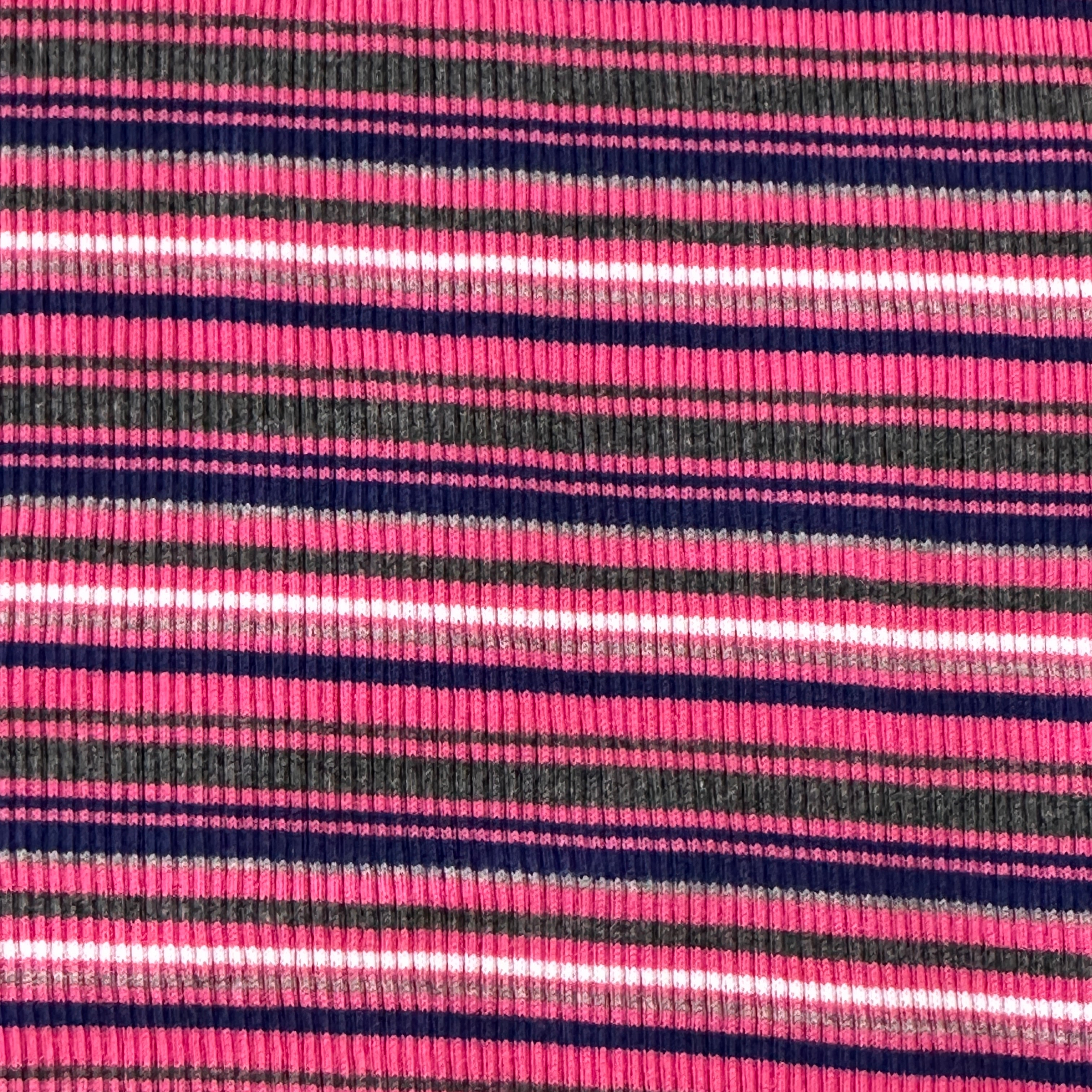 300cms Stretchy Elastic TUBE Bright Pink Stripe FABRIC