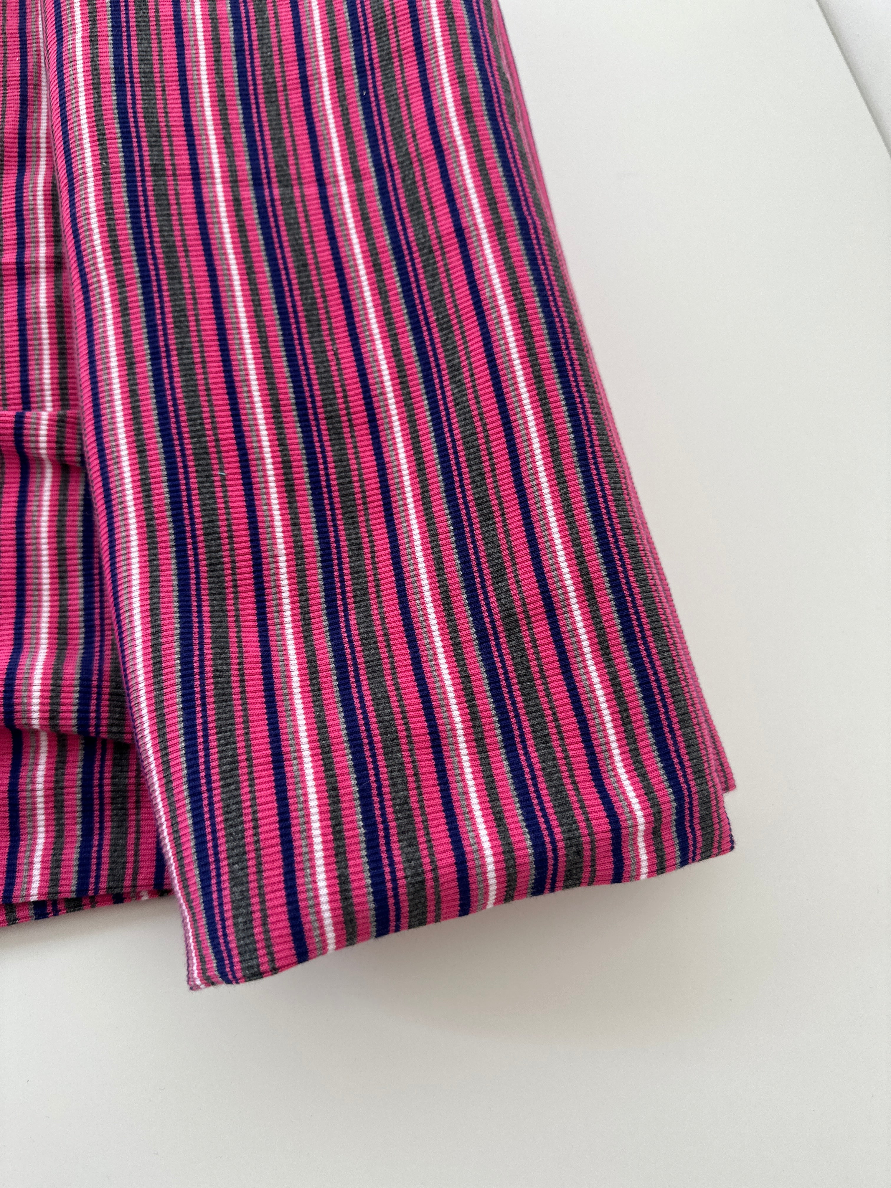 300cms Stretchy Elastic TUBE Bright Pink Stripe FABRIC