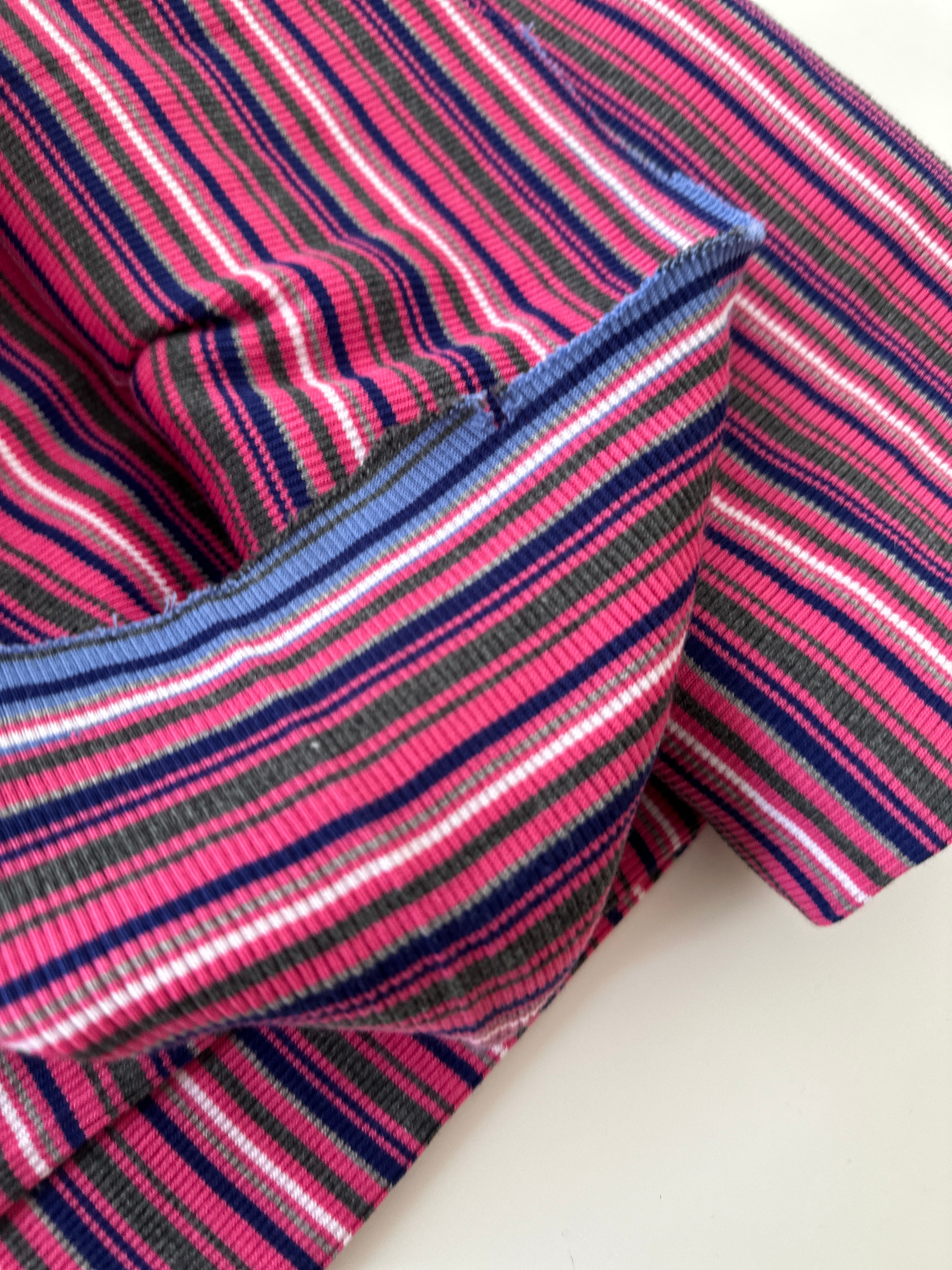 300cms Stretchy Elastic TUBE Bright Pink Stripe FABRIC