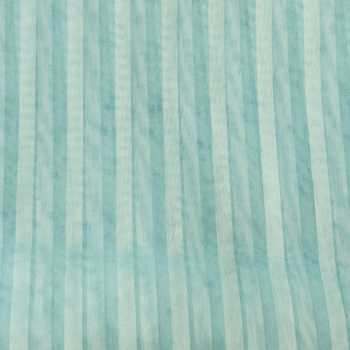 420cms Sheer Striped Vintage Fabric BLUE