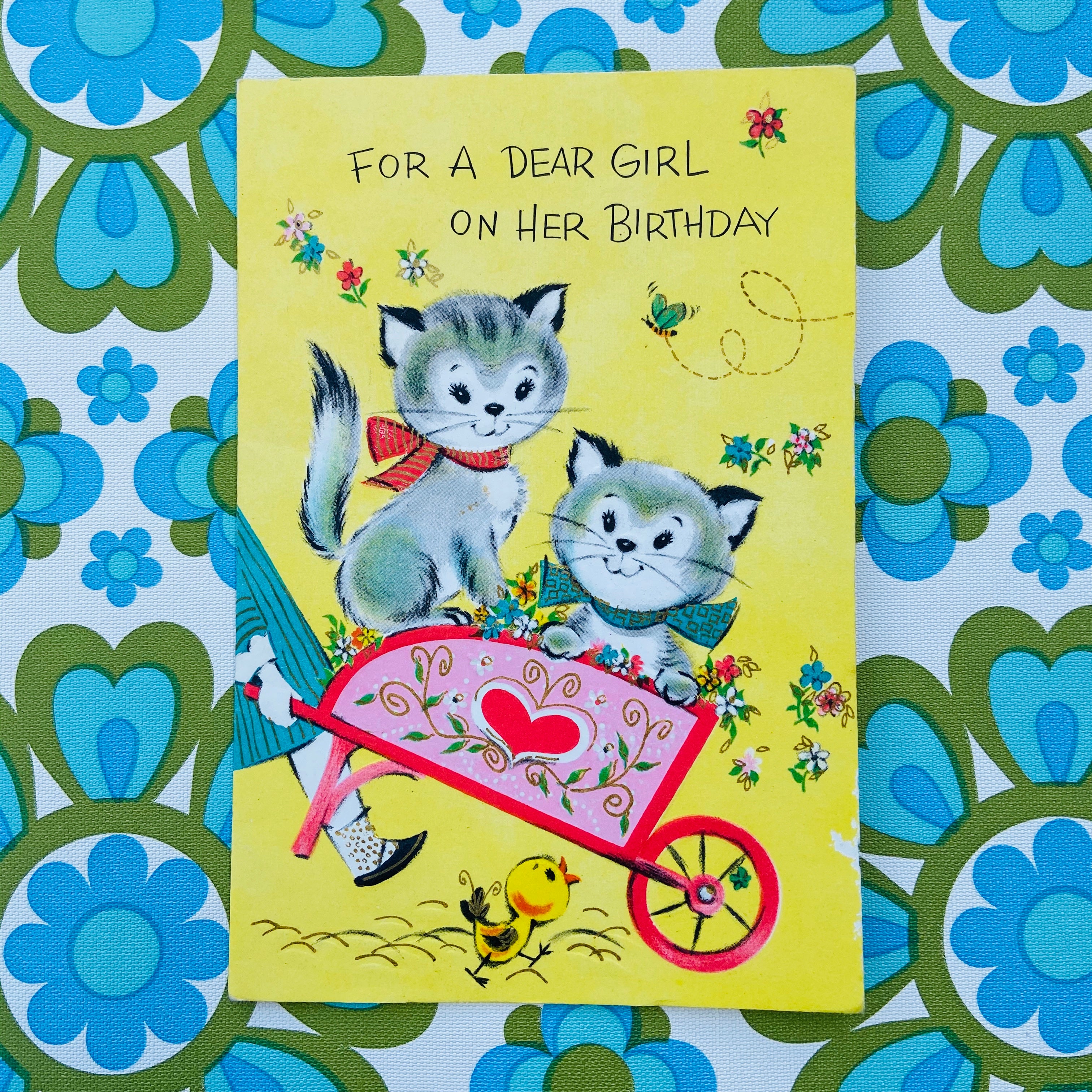 50's 60's Vintage RETRO Print Birthday Cards CRAFT Collectable Girl