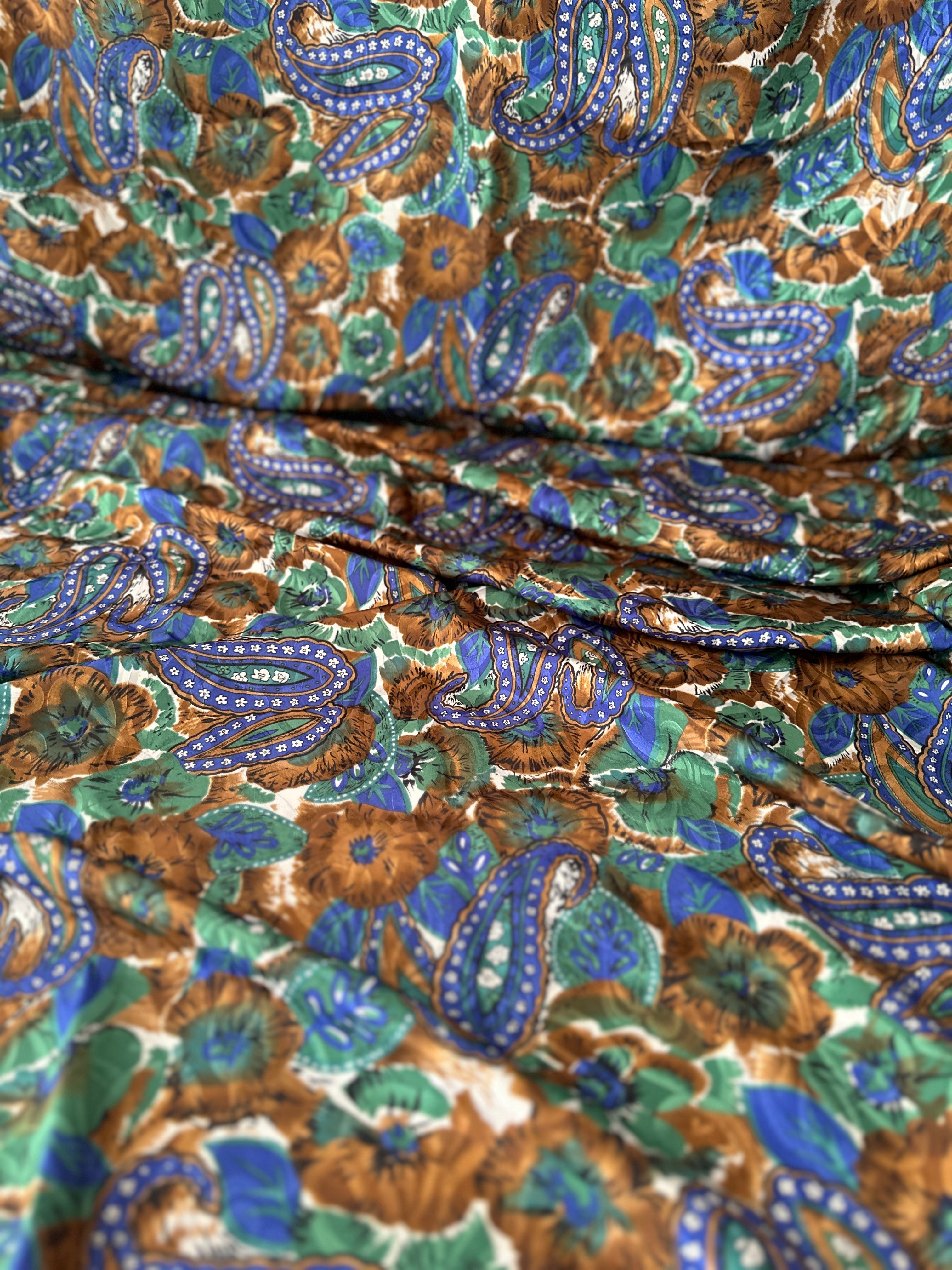 390cms Silky Paisley Floral Fabric SILKY Dress