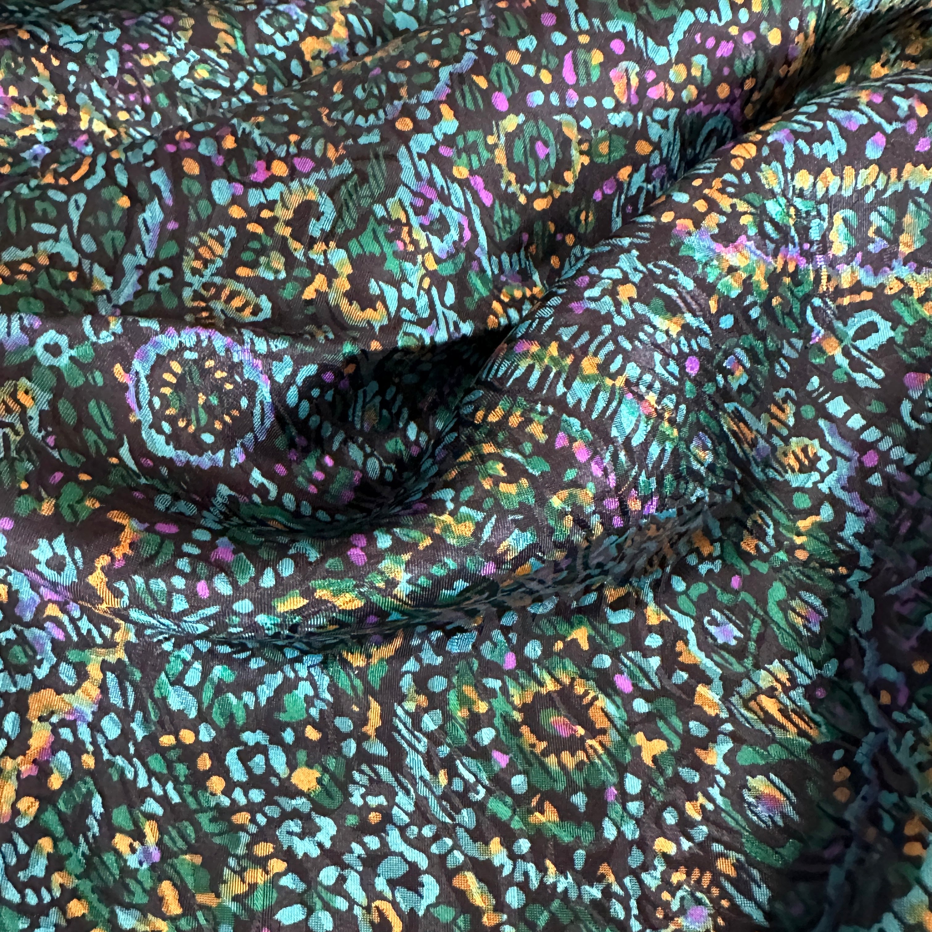 300cms Stunning Green Silky Floral Fabric SILKY Dress