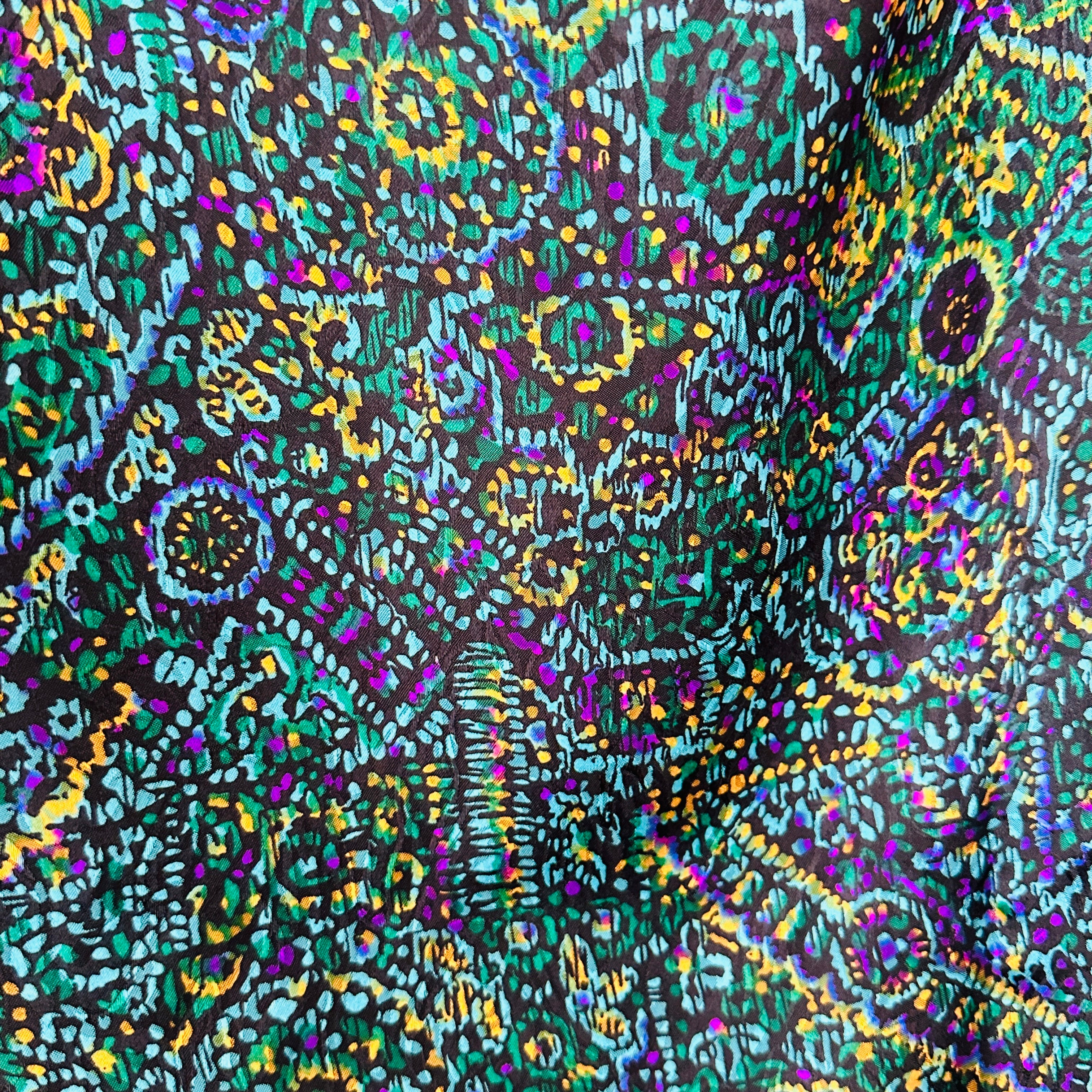 300cms Stunning Green Silky Floral Fabric SILKY Dress