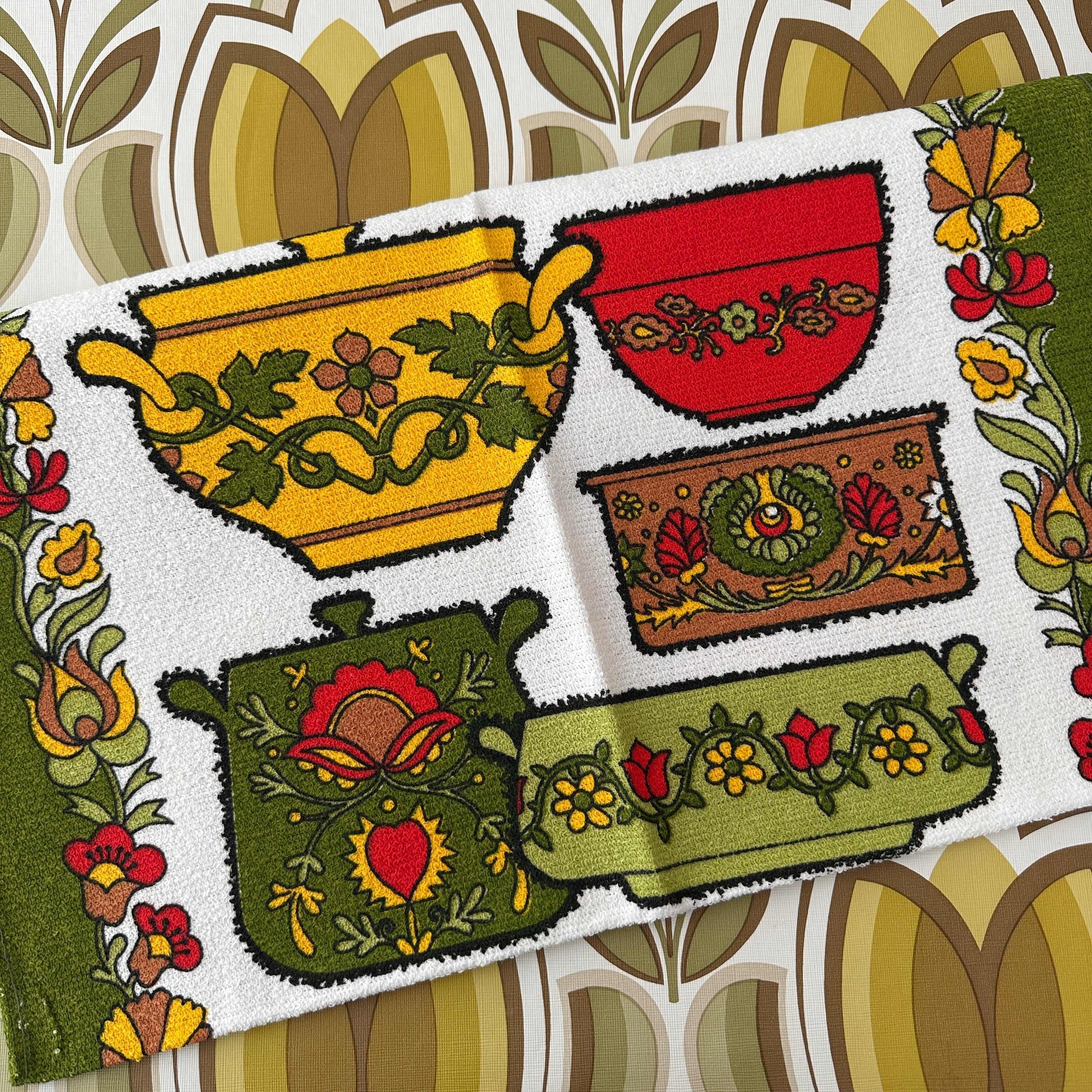 UNUSED Pyrex Tea Towel COTTON Vintage