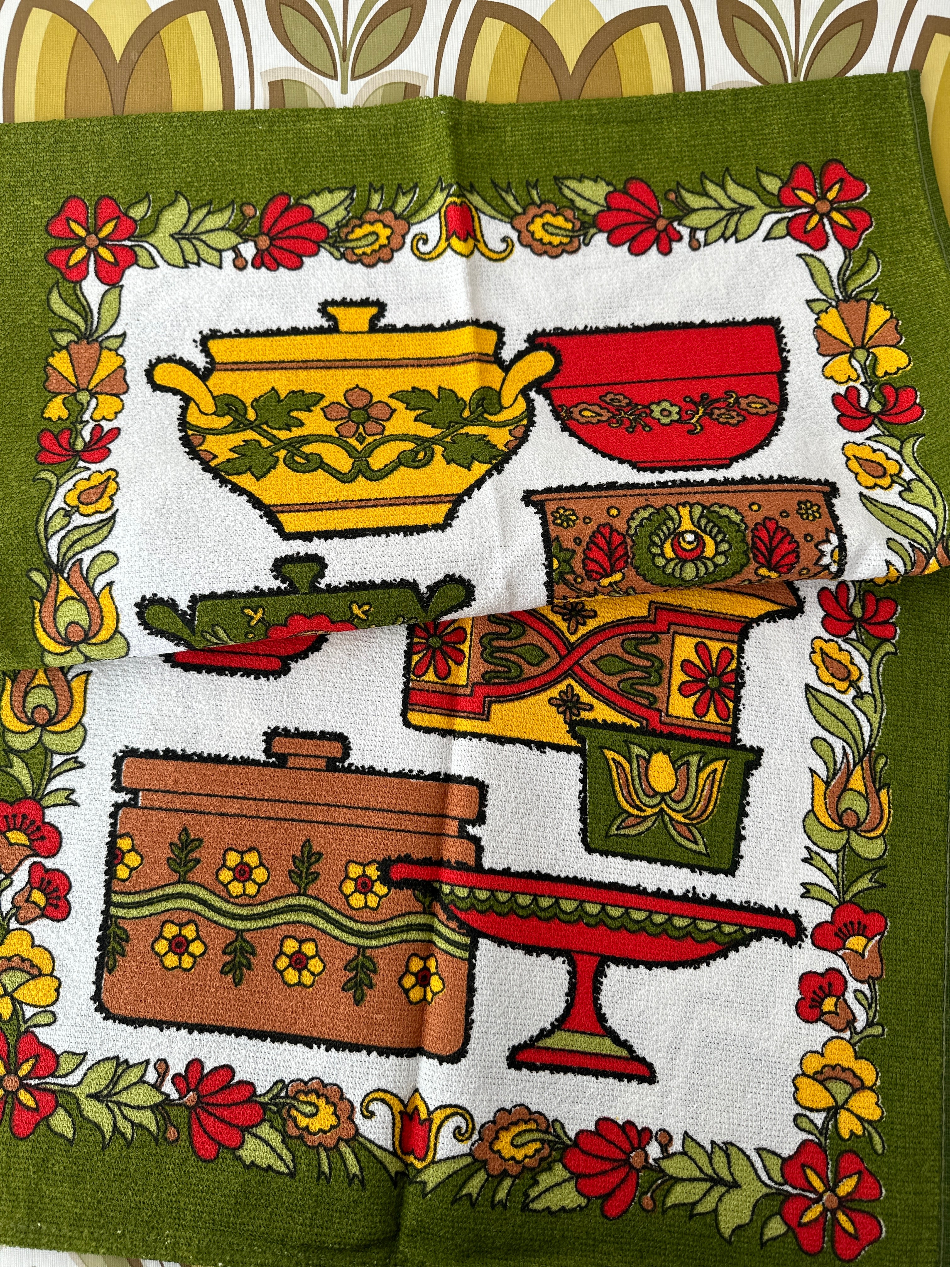 UNUSED Pyrex Tea Towel COTTON Vintage