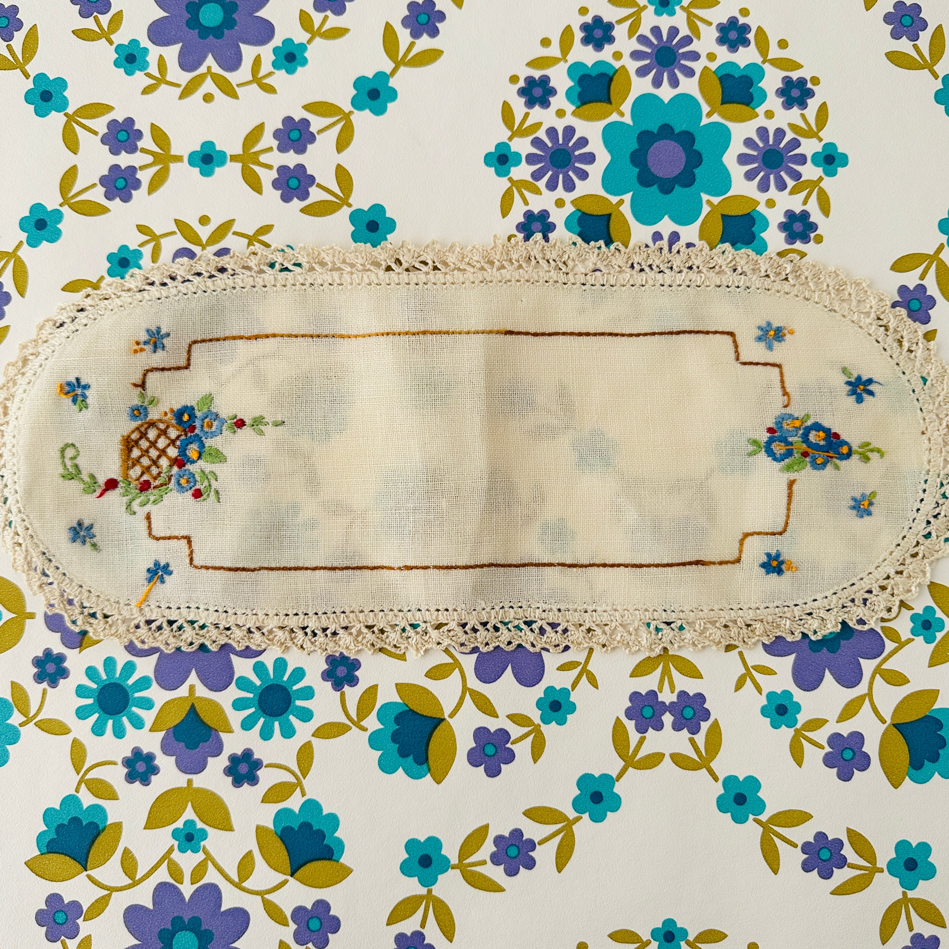 Pretty Floral Handmade Vintage Doily