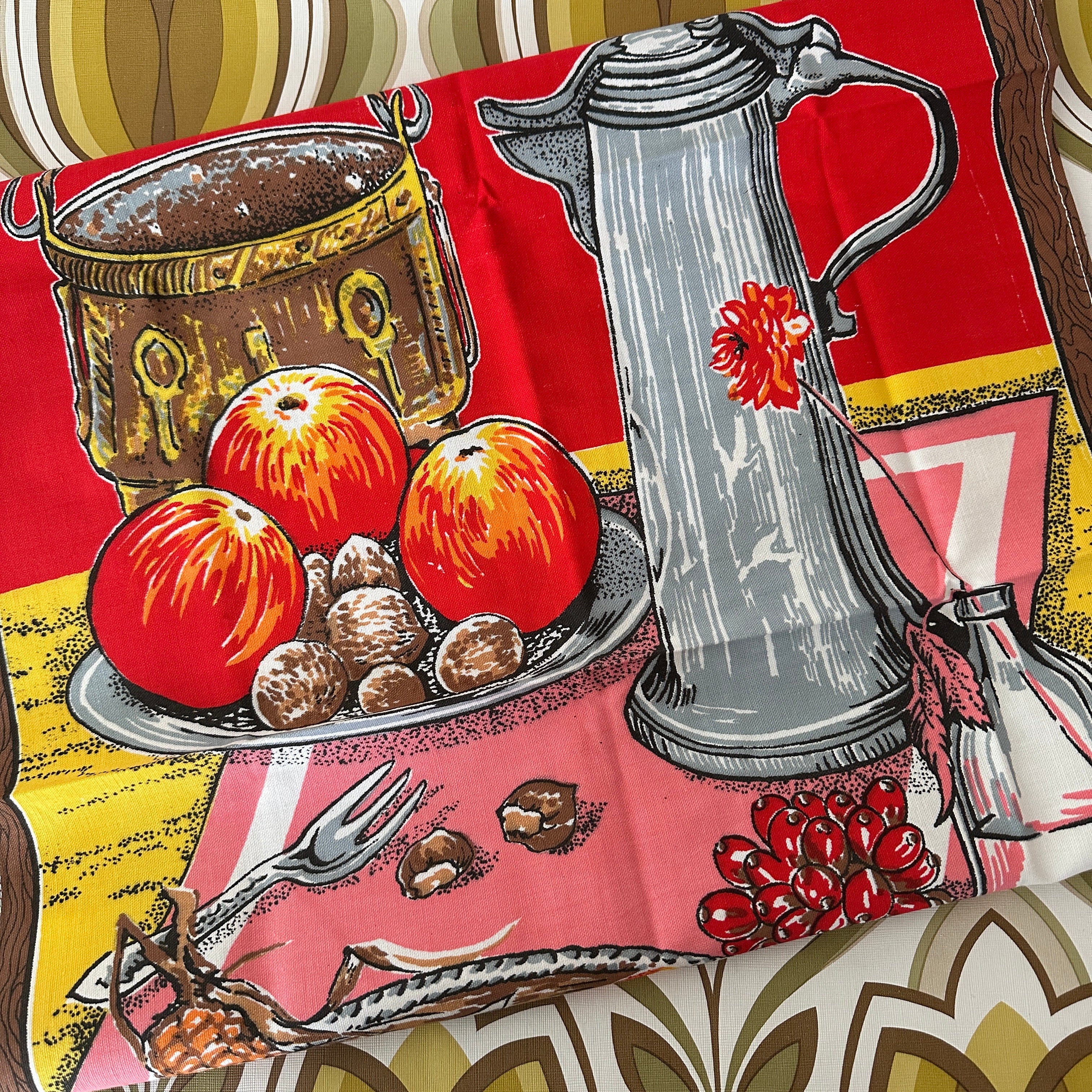 UNUSED Cotton Tea Towel RETRO