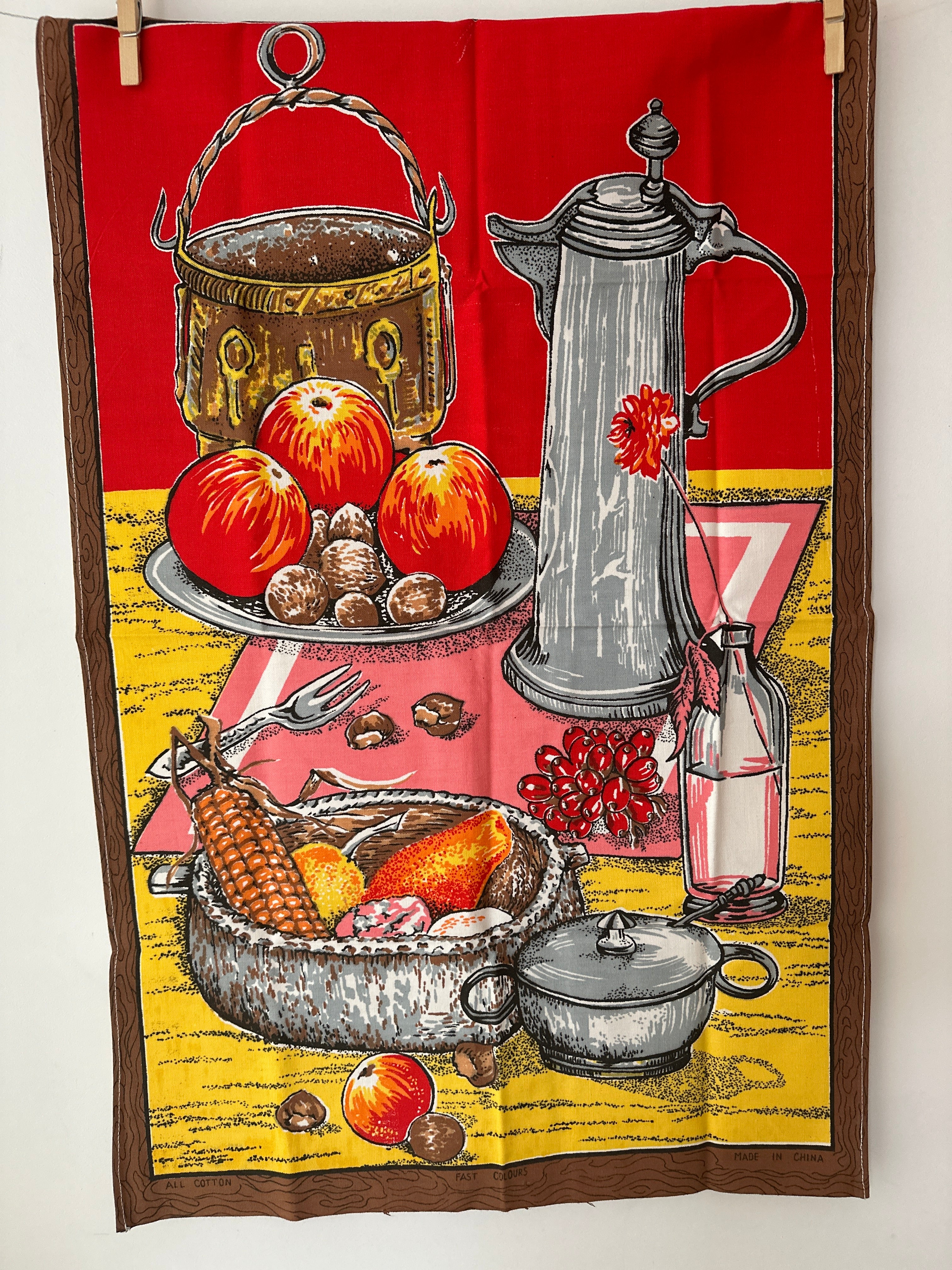 UNUSED Cotton Tea Towel RETRO