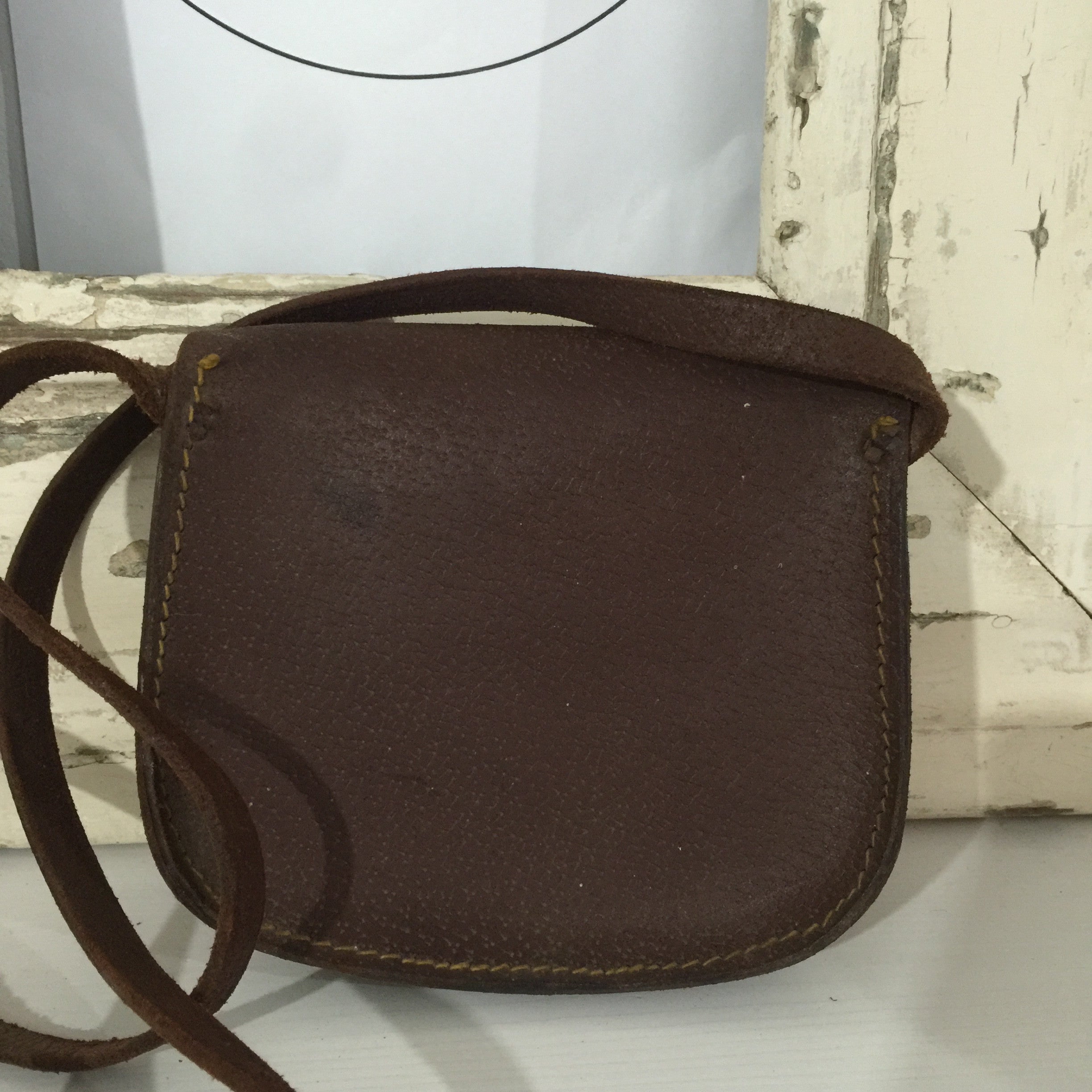 RUSTIC Handbag & Purse VINTAGE Brown Cross BODY BOHO HIPPY Country