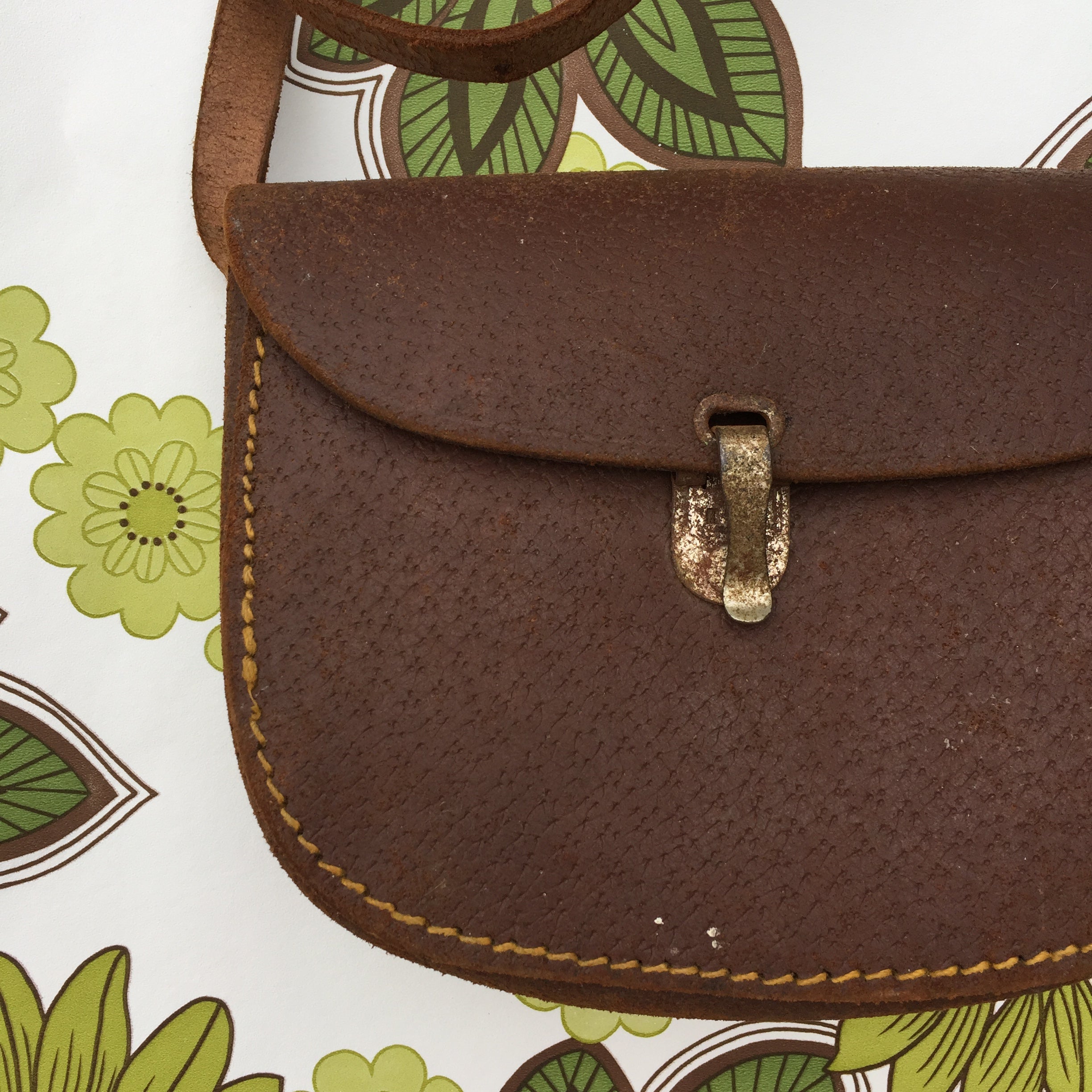 RUSTIC Handbag & Purse VINTAGE Brown Cross BODY BOHO HIPPY Country