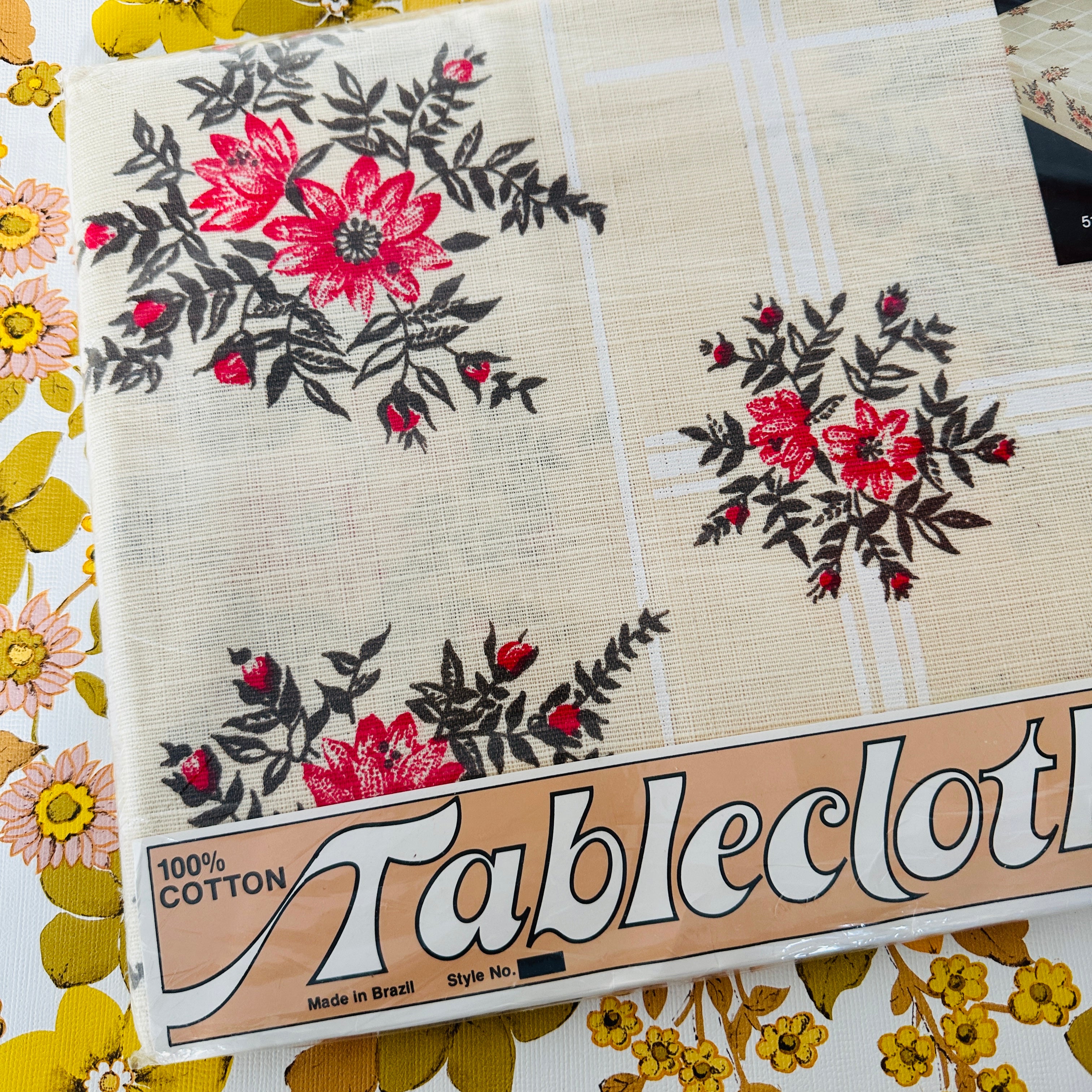 Sweet NOS Vintage Cotton Table Cloth