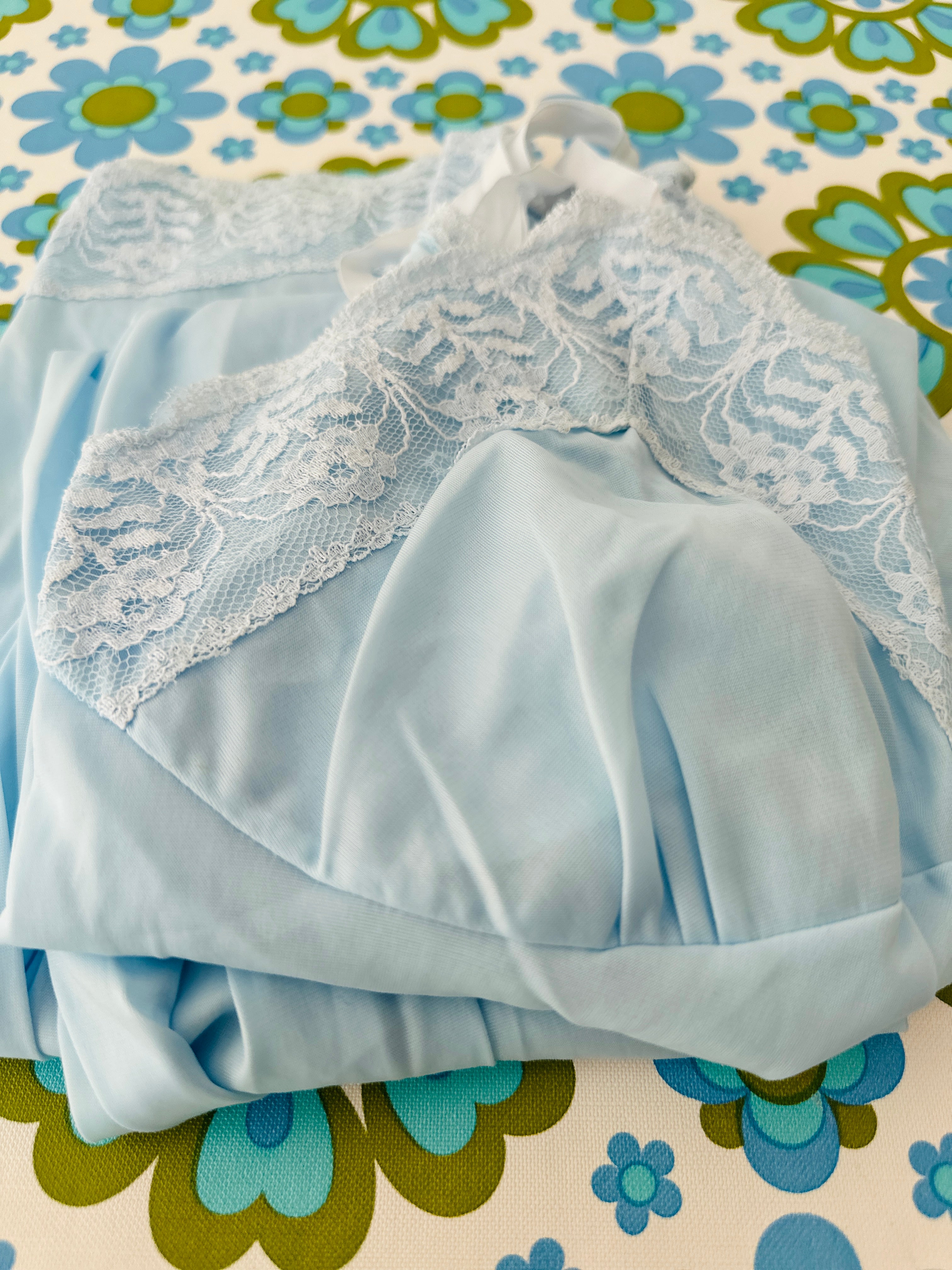 Sweet Vintage Blue Slip Lingerie