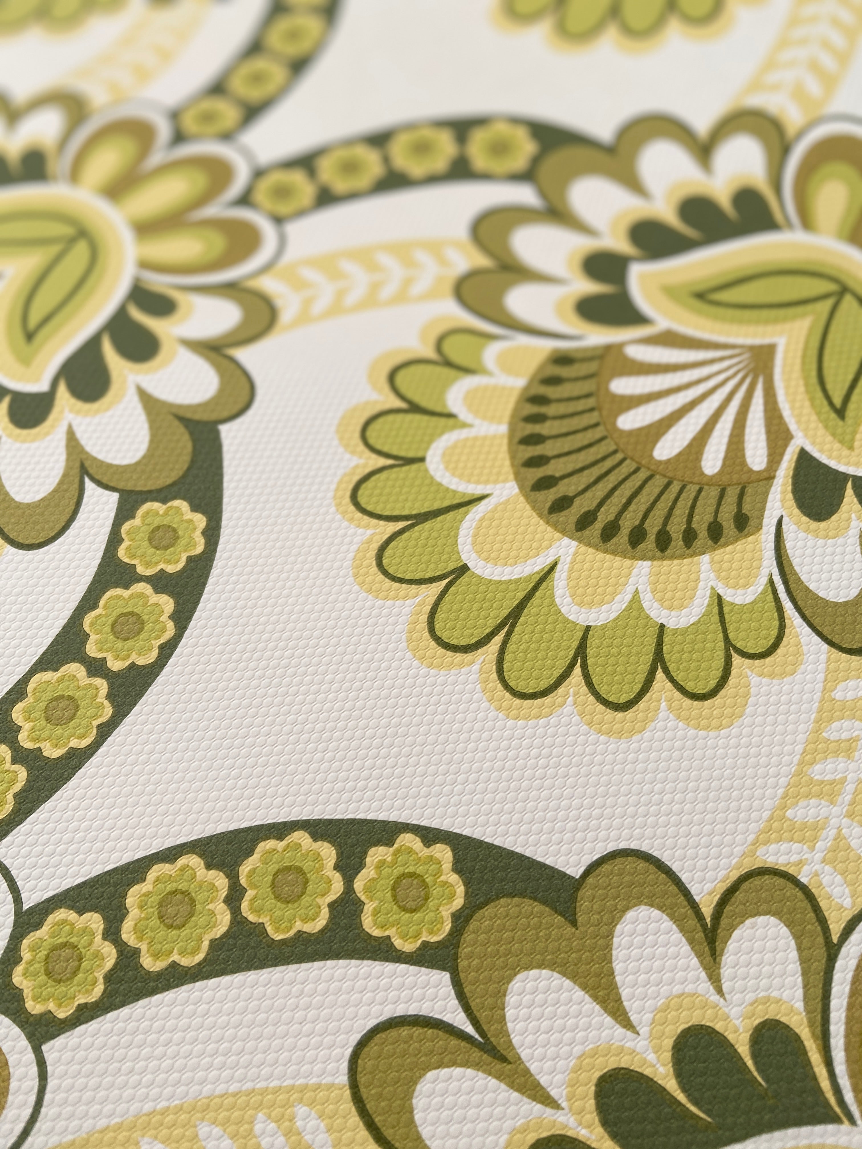 70's Funky Retro Genuine Vintage WALLPAPER Green