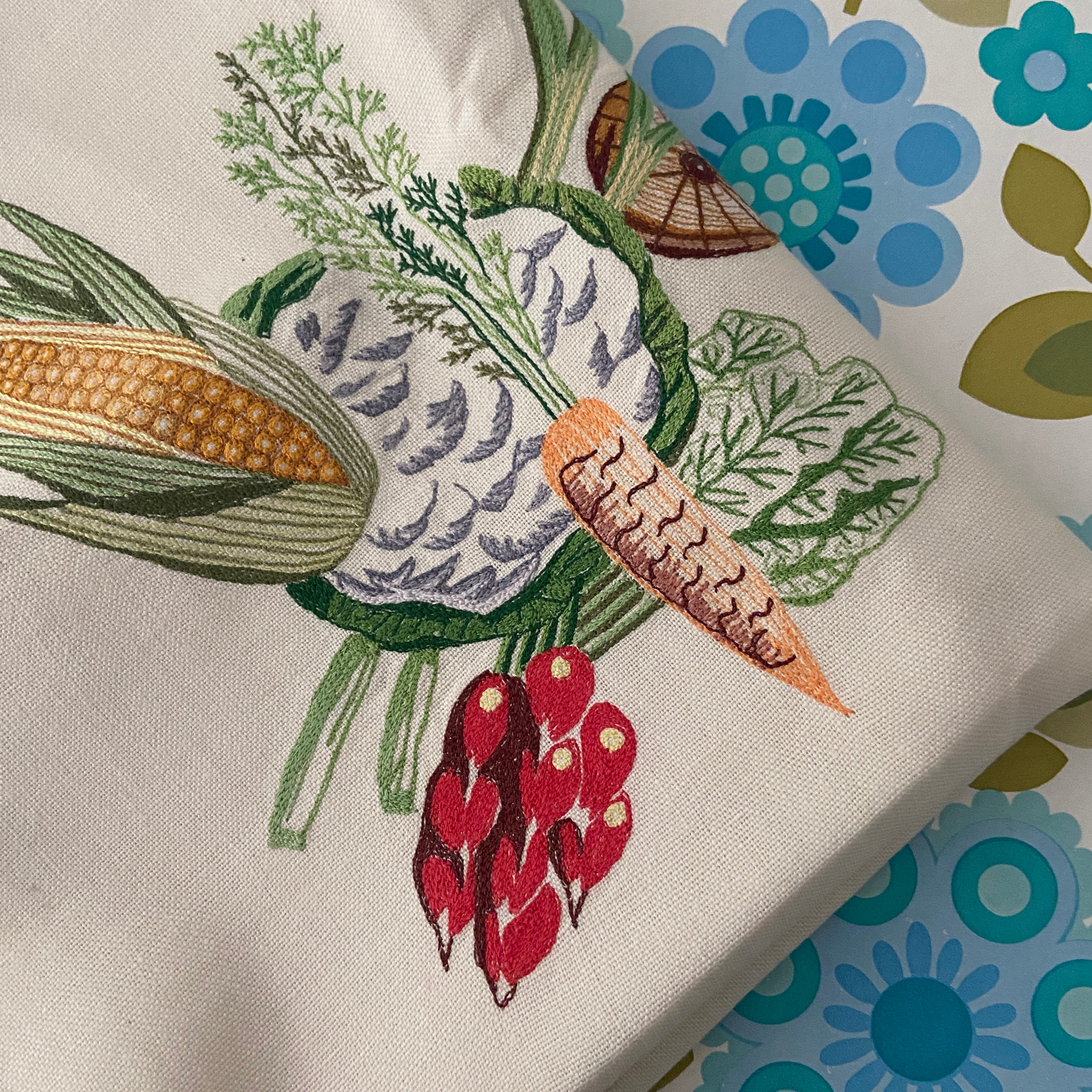 All Cotton UNUSED Embroidered Tea Towel