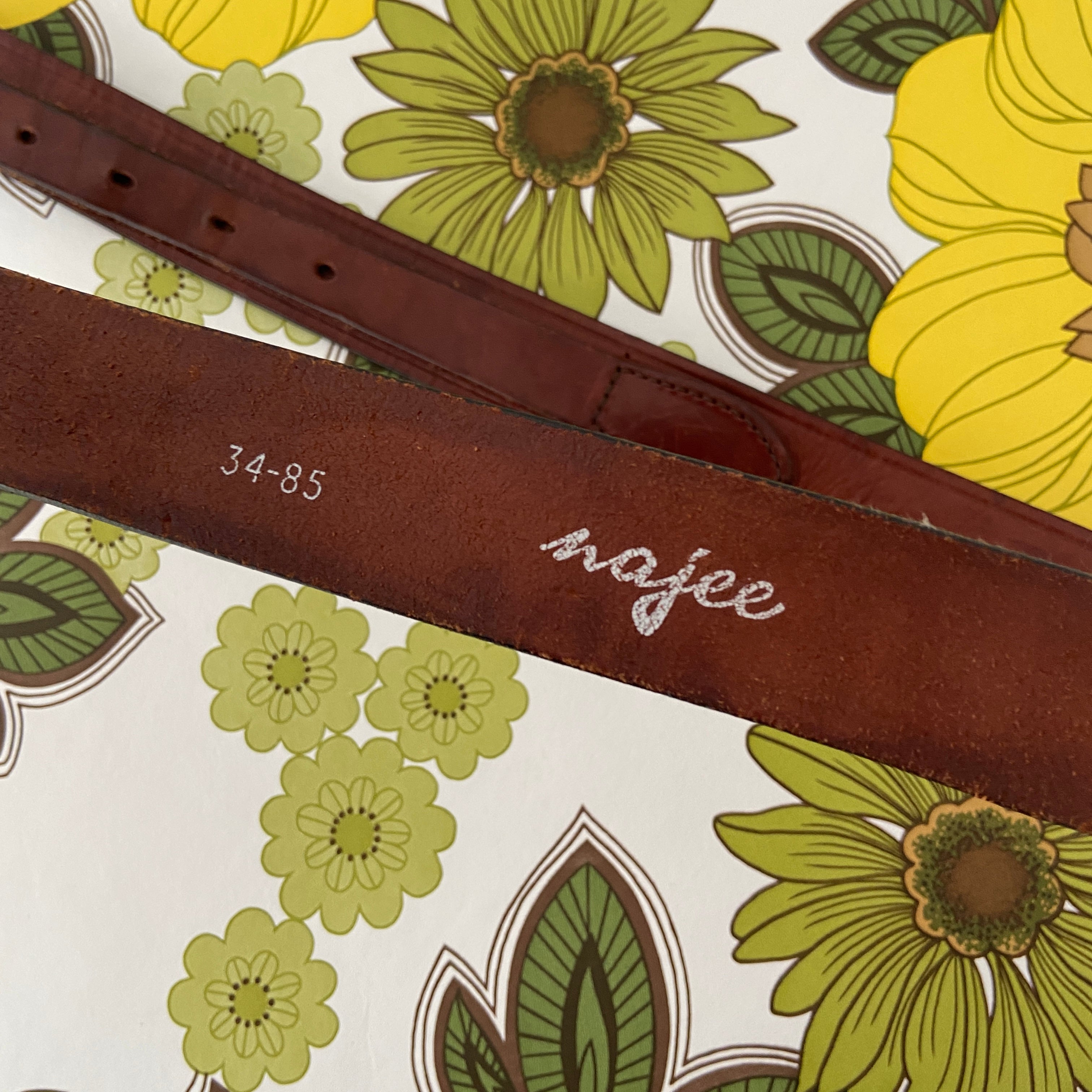 Rustic Vintage Gen Leather Brown Belt 70's BOHO