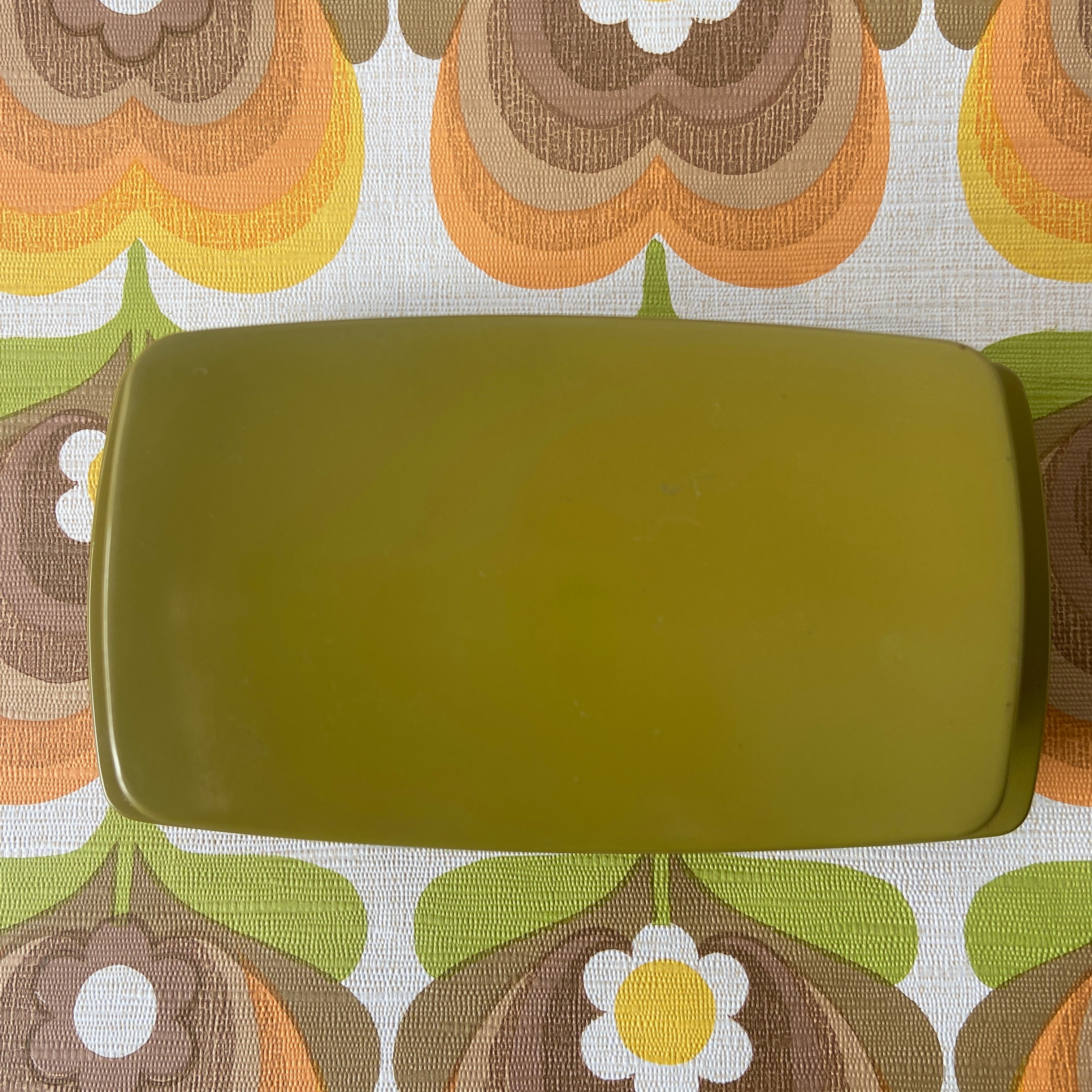 BESSEMER Butter Dish Green Retro 70's Kitchen