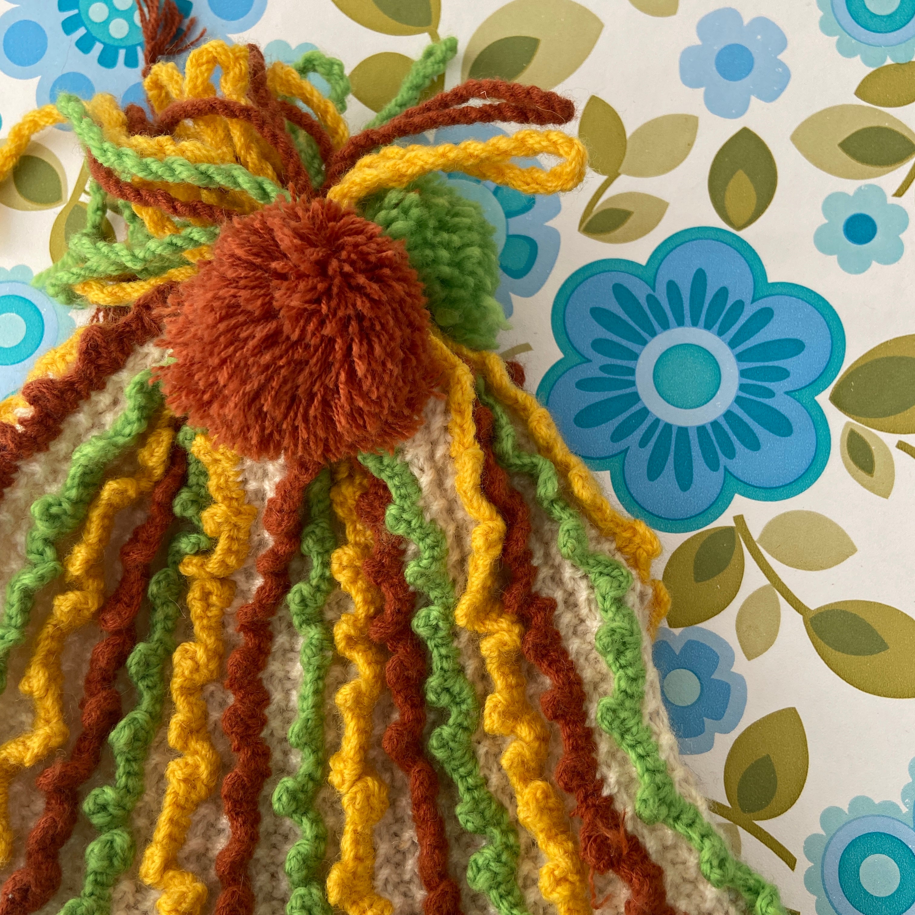 Bright Green & Yellow Vintage Tea Cosy Retro Kitchen