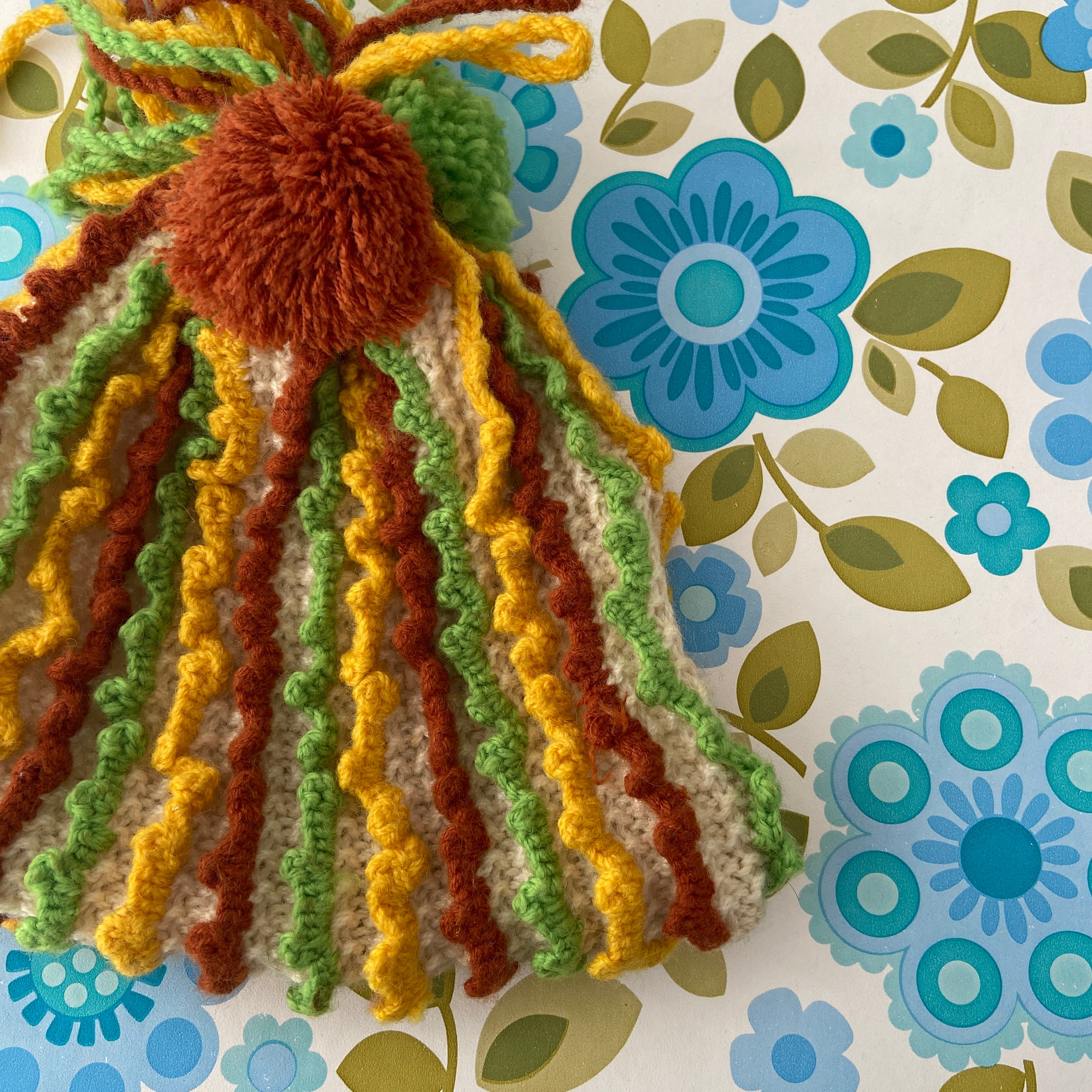Bright Green & Yellow Vintage Tea Cosy Retro Kitchen