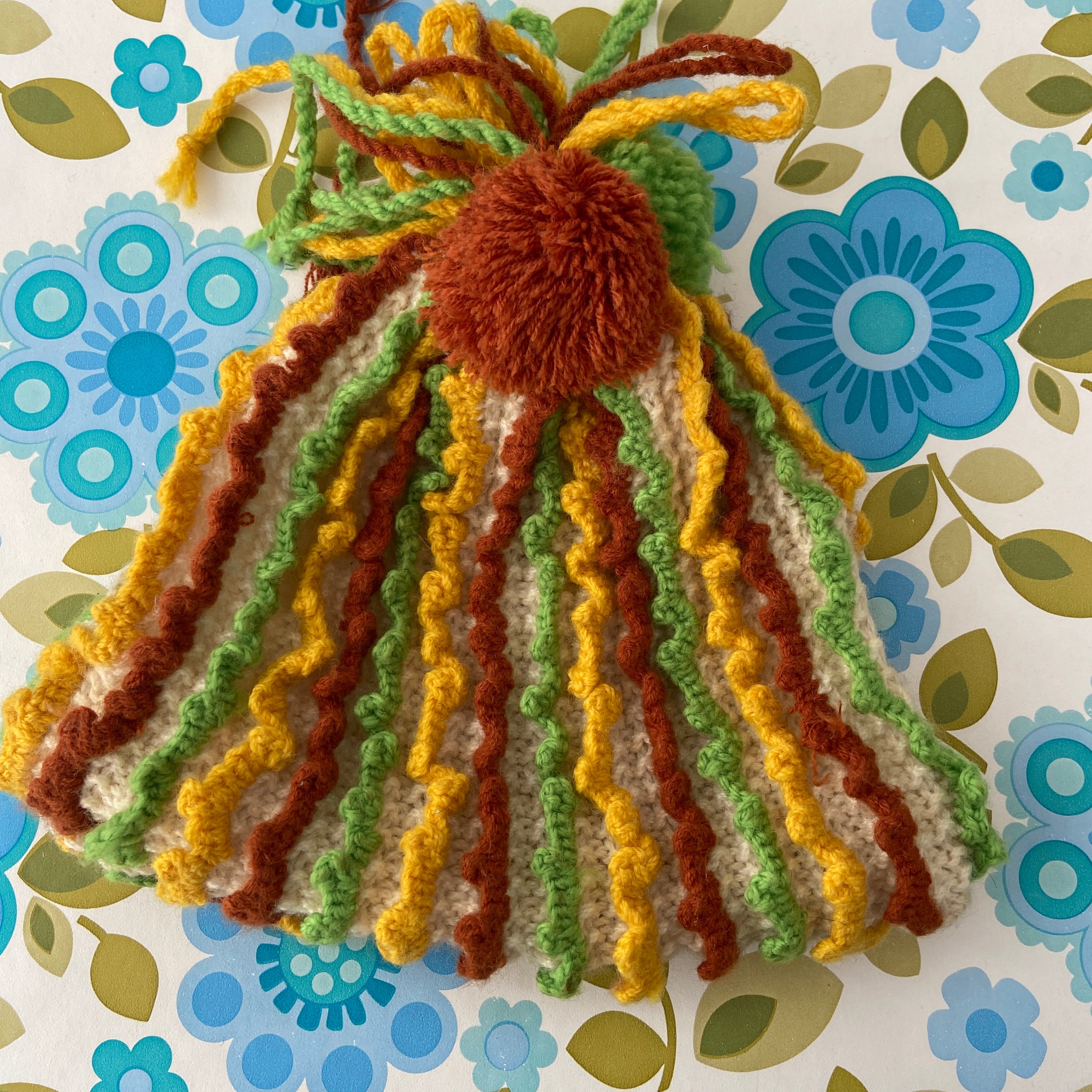 Bright Green & Yellow Vintage Tea Cosy Retro Kitchen