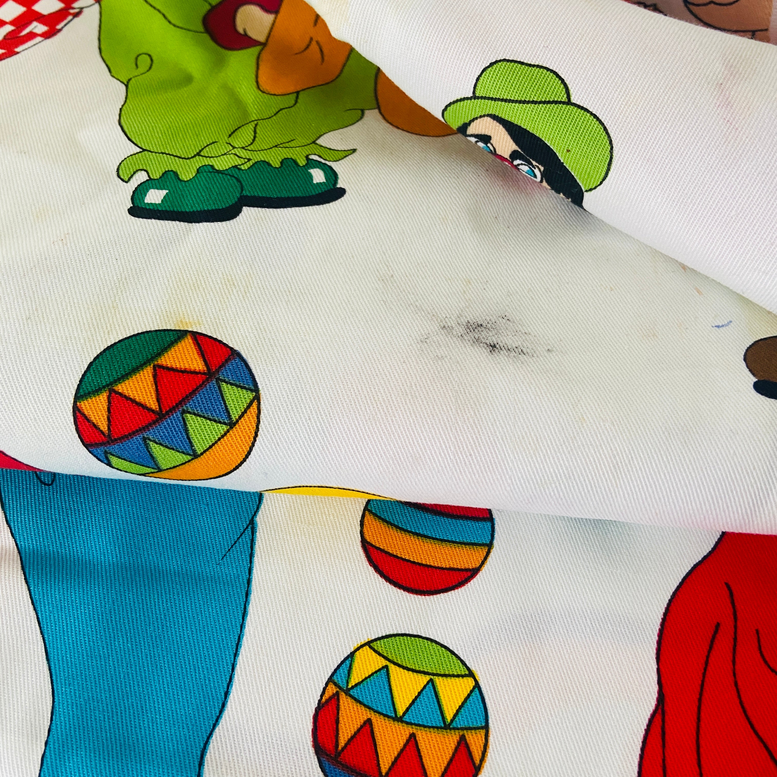 280cms Screen Printed Thick Cotton Fabric CLOWNS