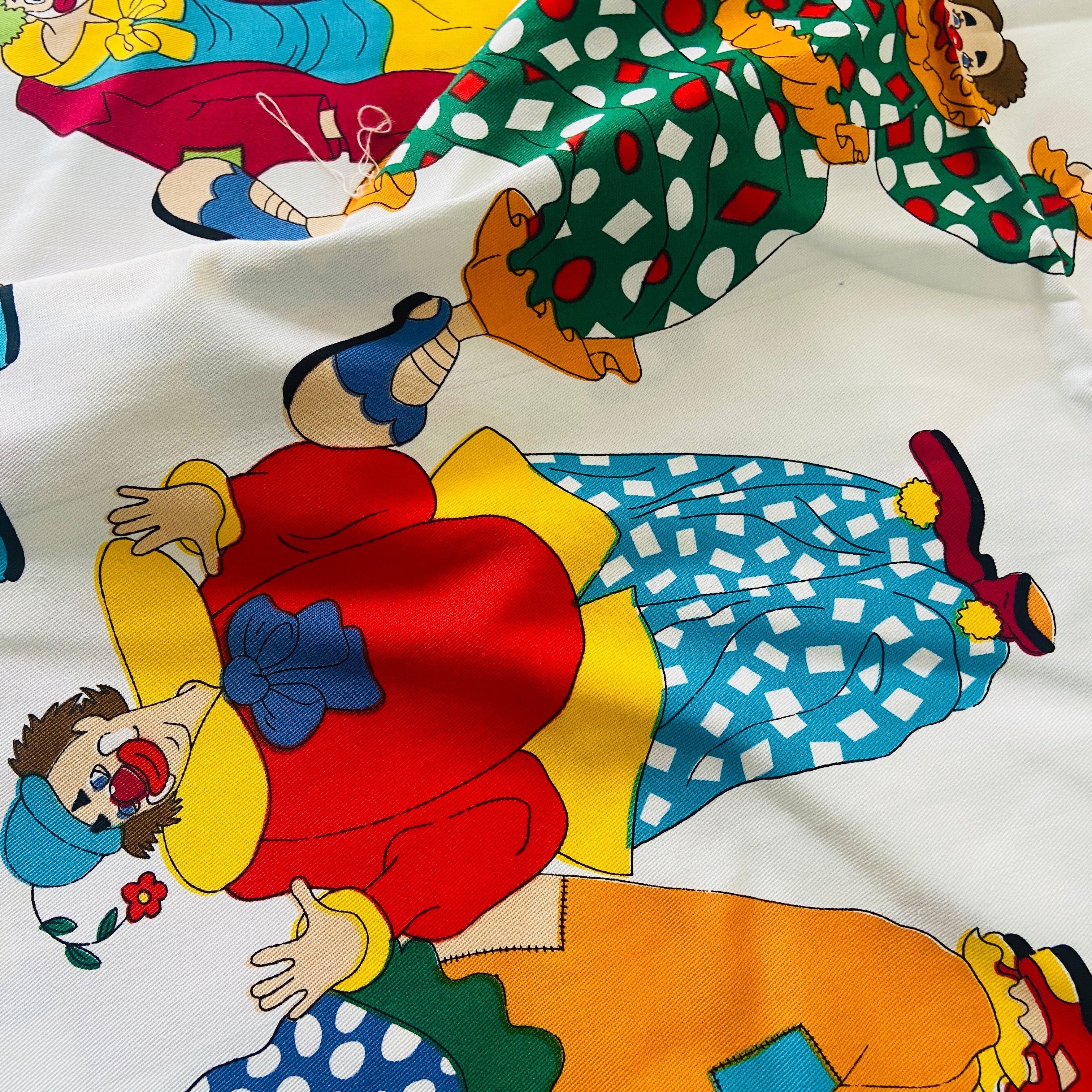 280cms Screen Printed Thick Cotton Fabric CLOWNS