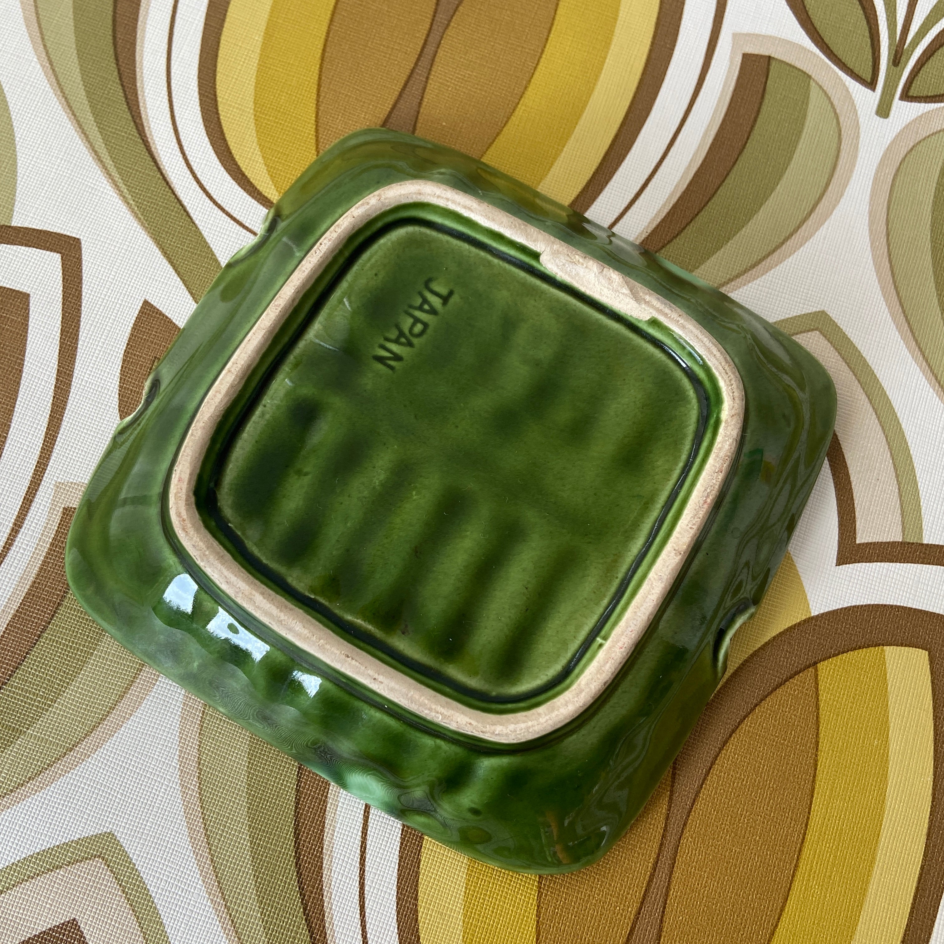Vintage JAPAN Ashtray Green 70's
