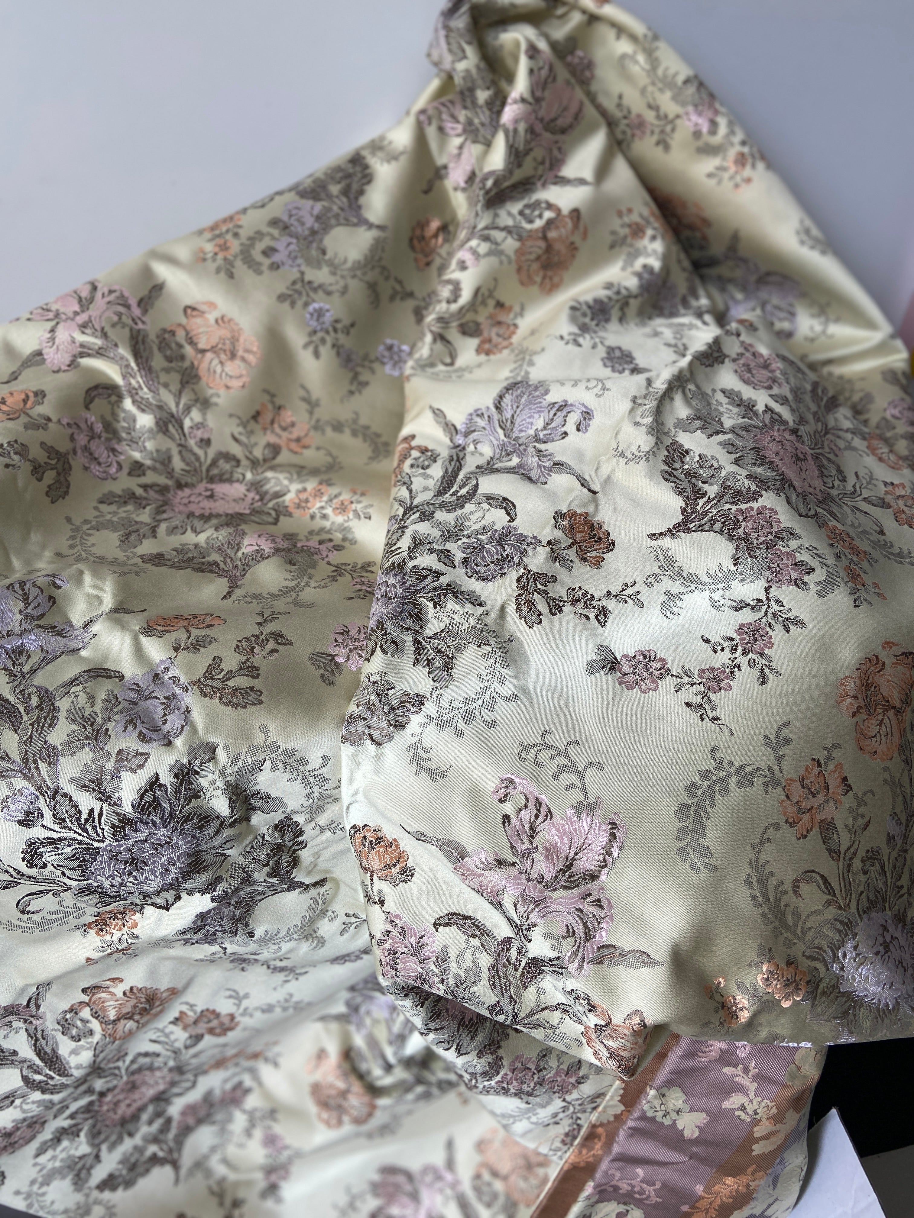 7 Metres HUGE Vintage Brocade FABRIC Upholstery