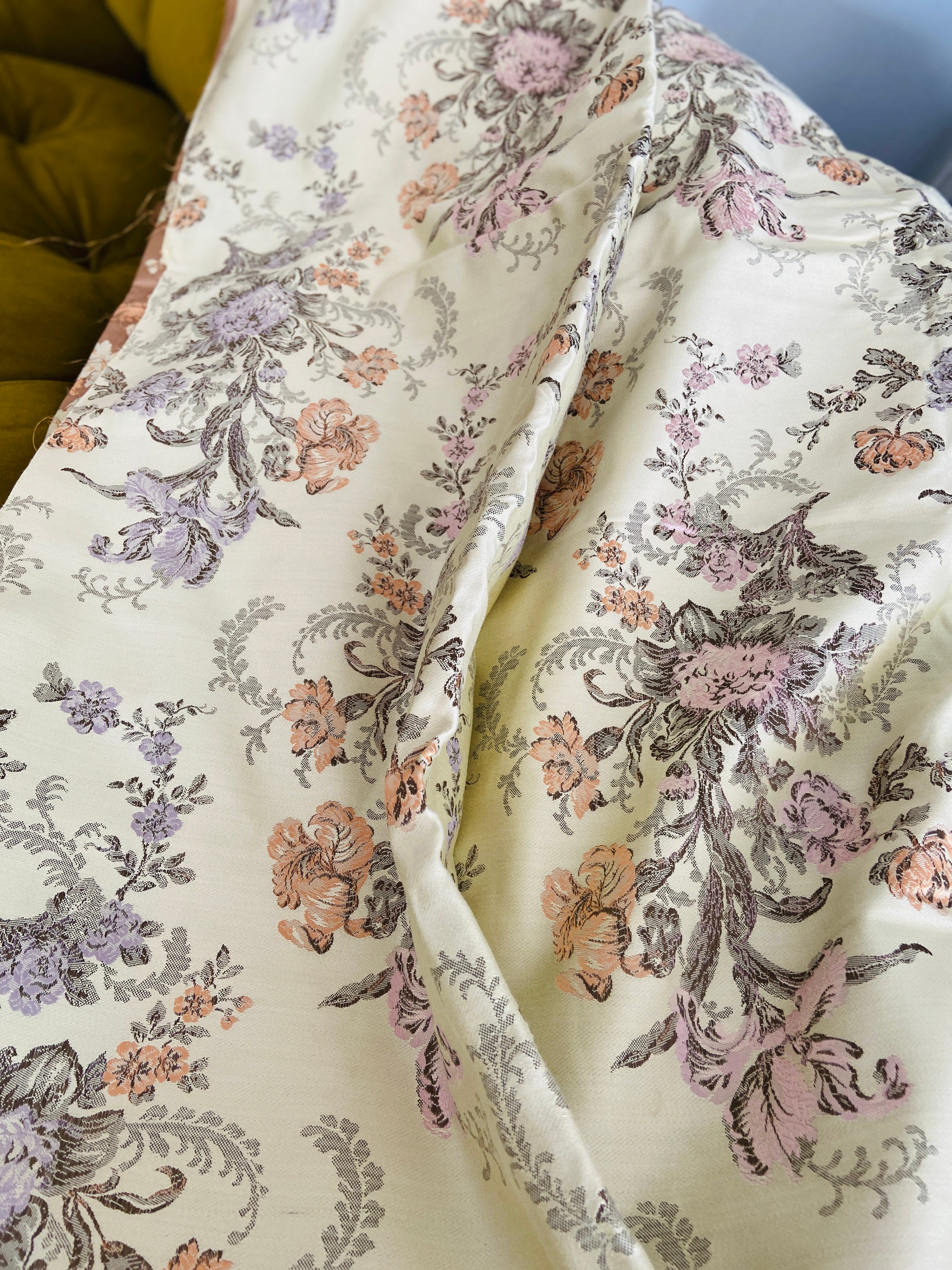 7 Metres HUGE Vintage Brocade FABRIC Upholstery