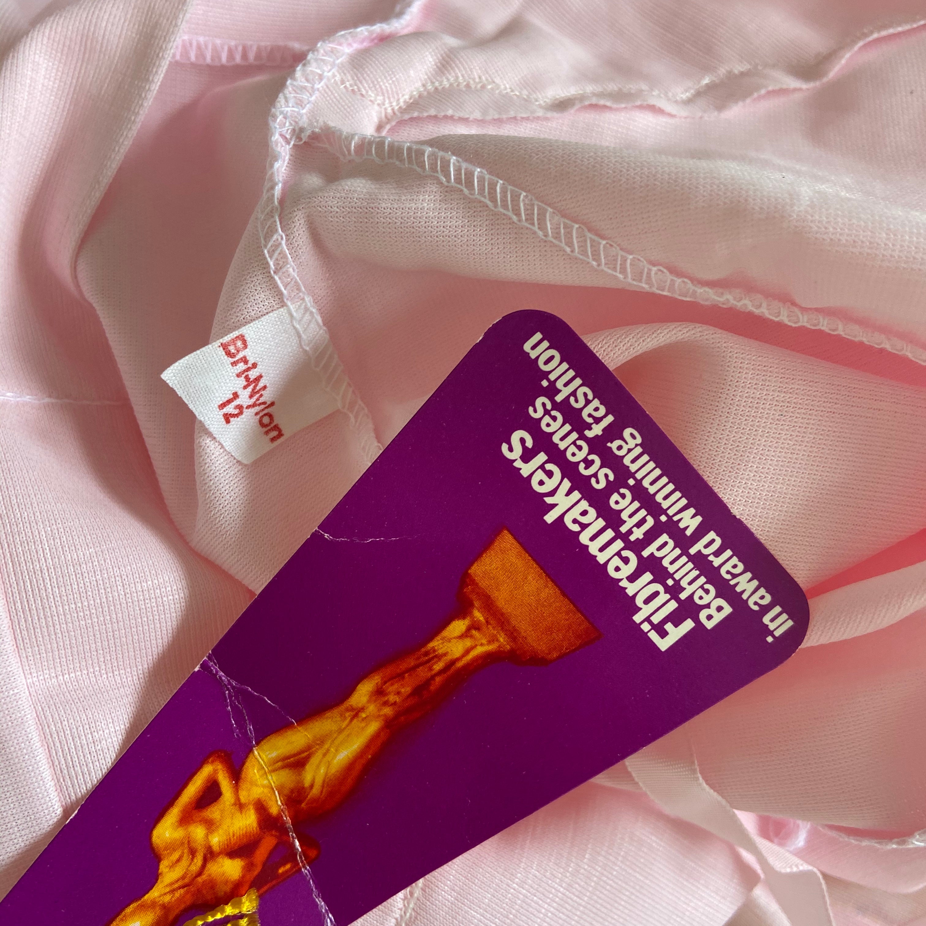 UNWORN Nylon Pink CAMI Slip Lingerie 60's 70's Playful