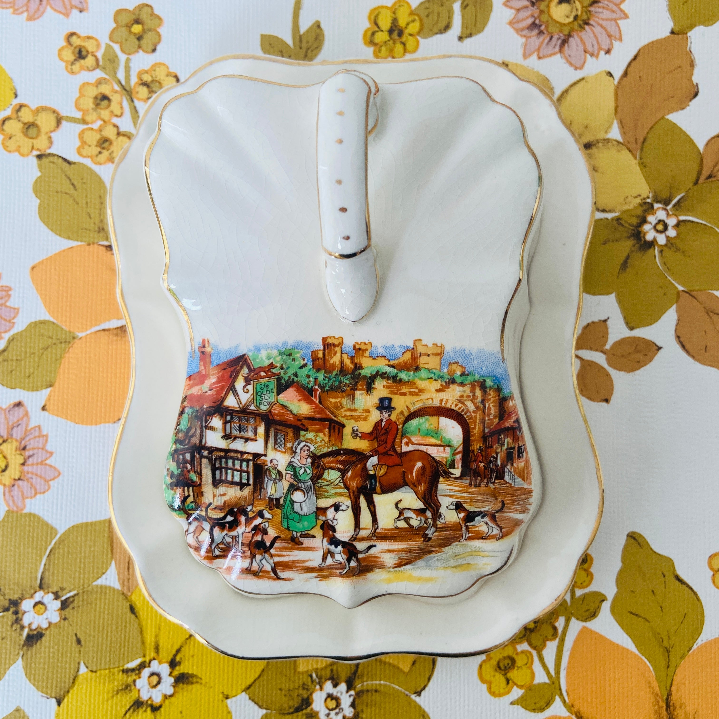 SANDLAND Ware Butter Dish Staffordshire England