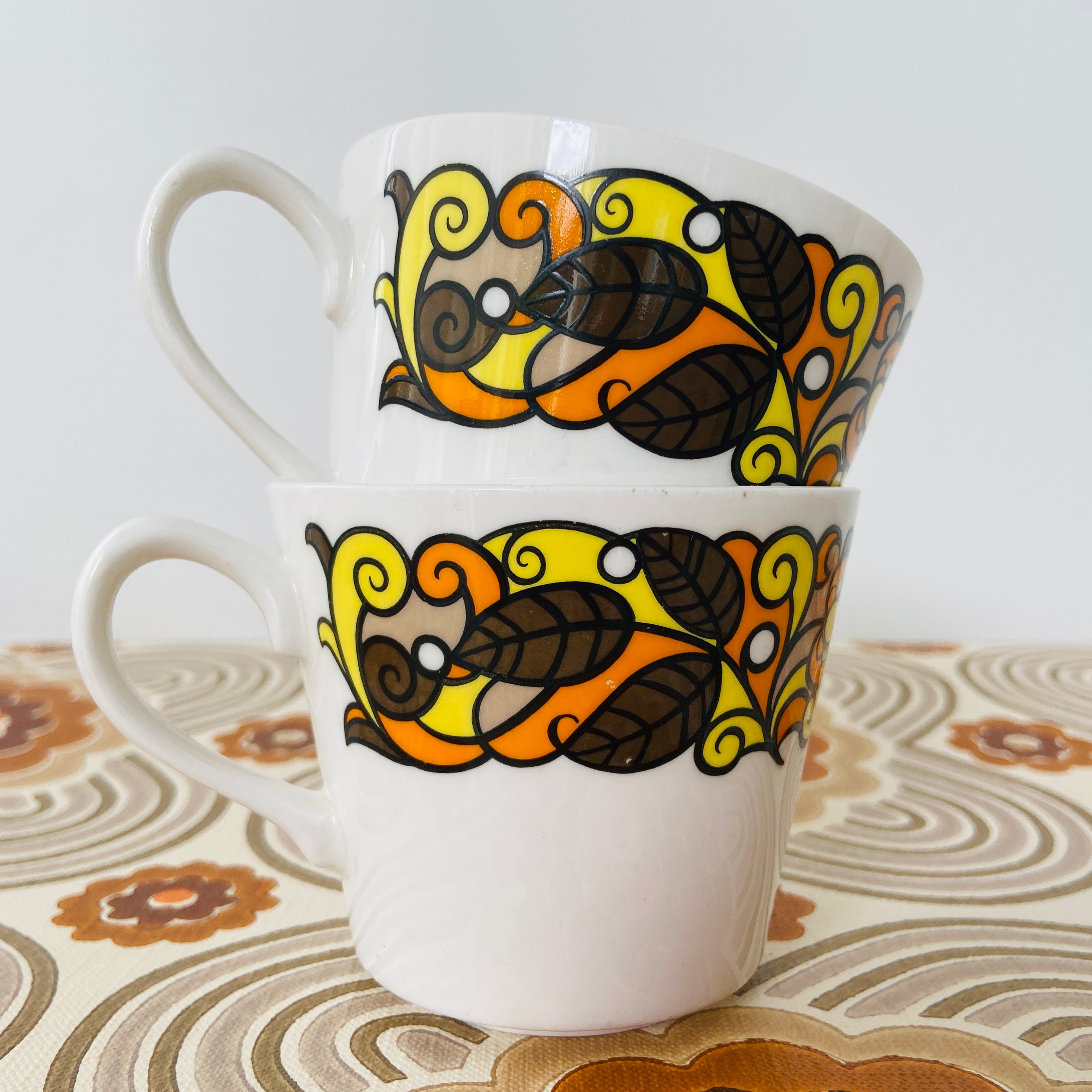 RIDGWAY Crafted in England Tea Cups PAIR Vintage