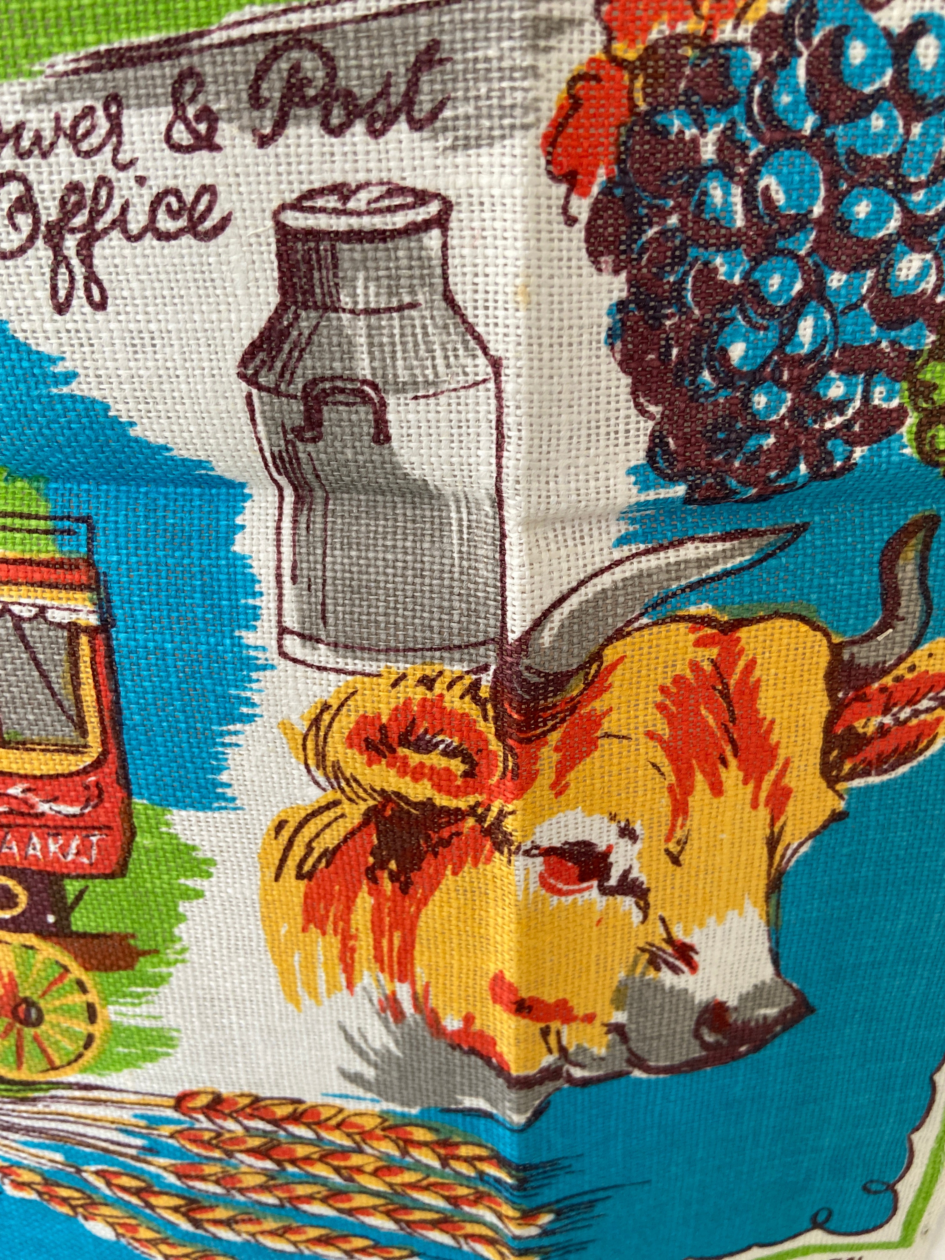 SWAN HILL Tea Towel Vintage Collectable Souvenir