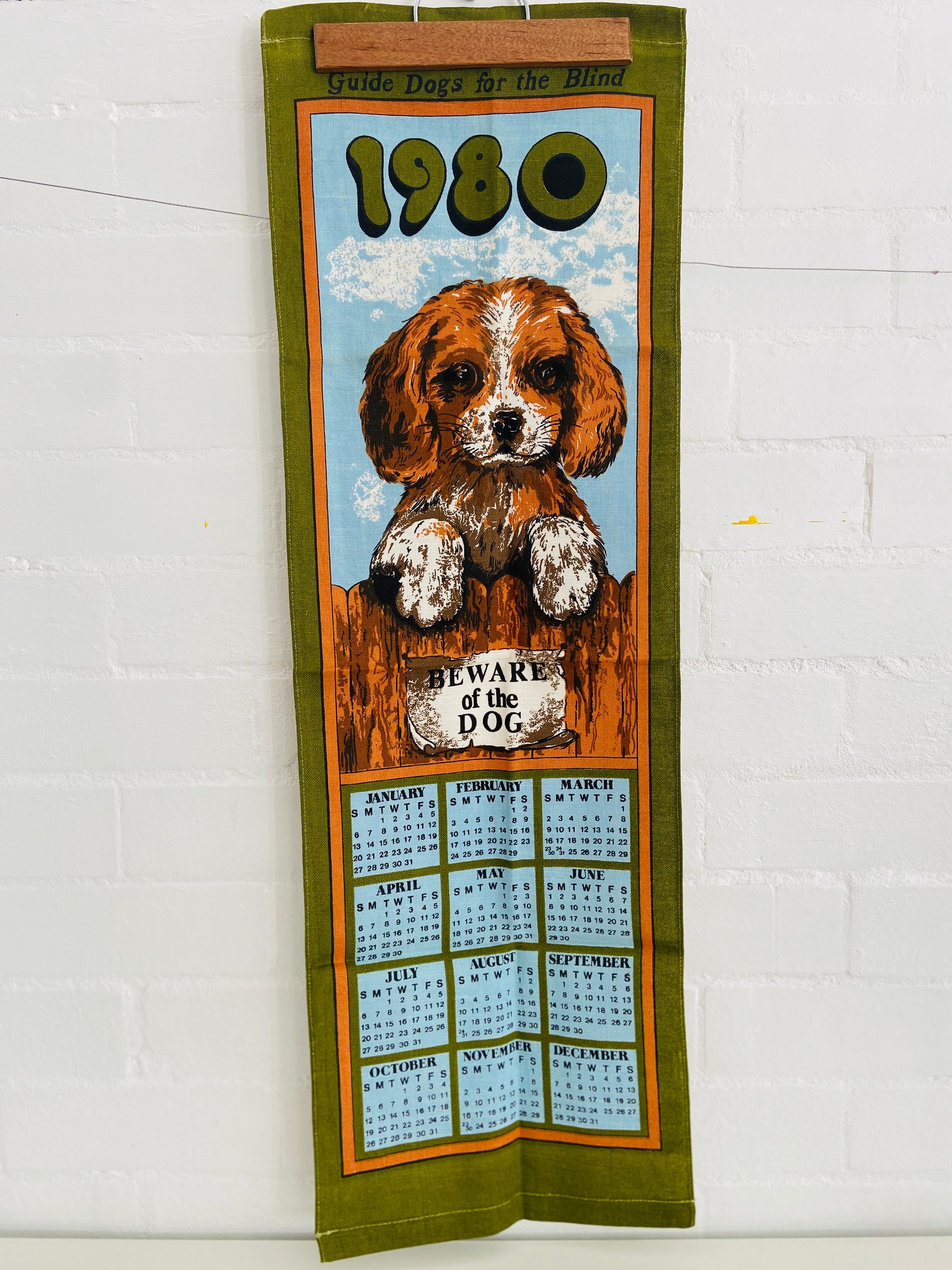 1980 Guide Dog Vintage Wall Hanging 80's Decor