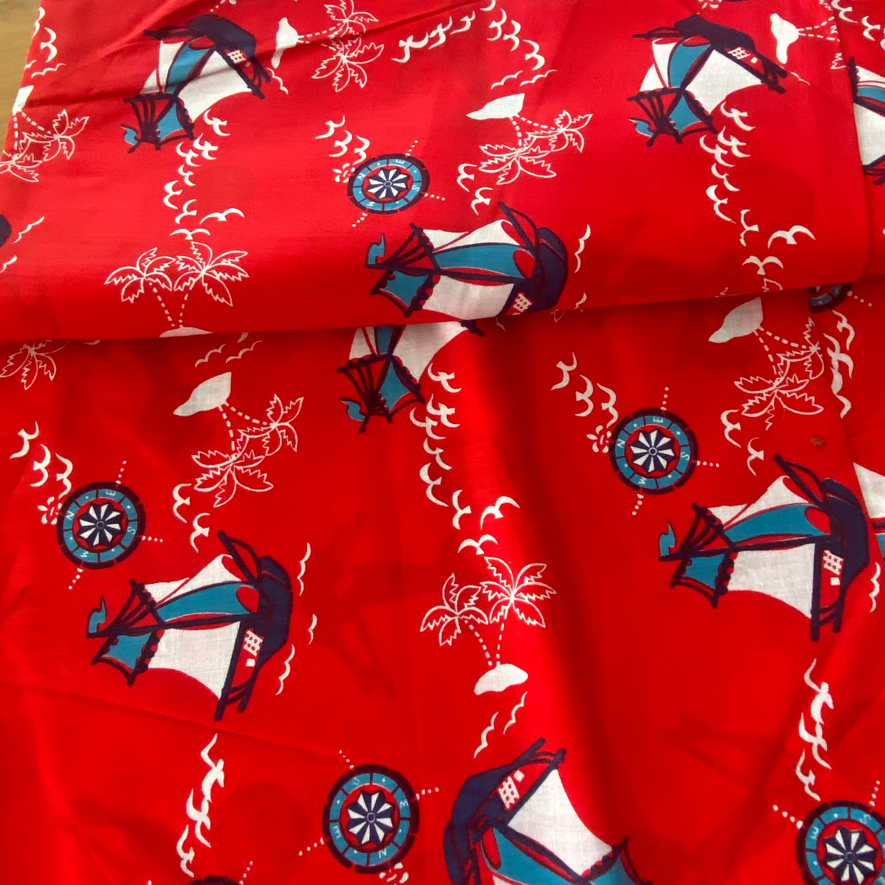 240cms SAILING Cotton FABRIC Beautiful PRINT - Modern