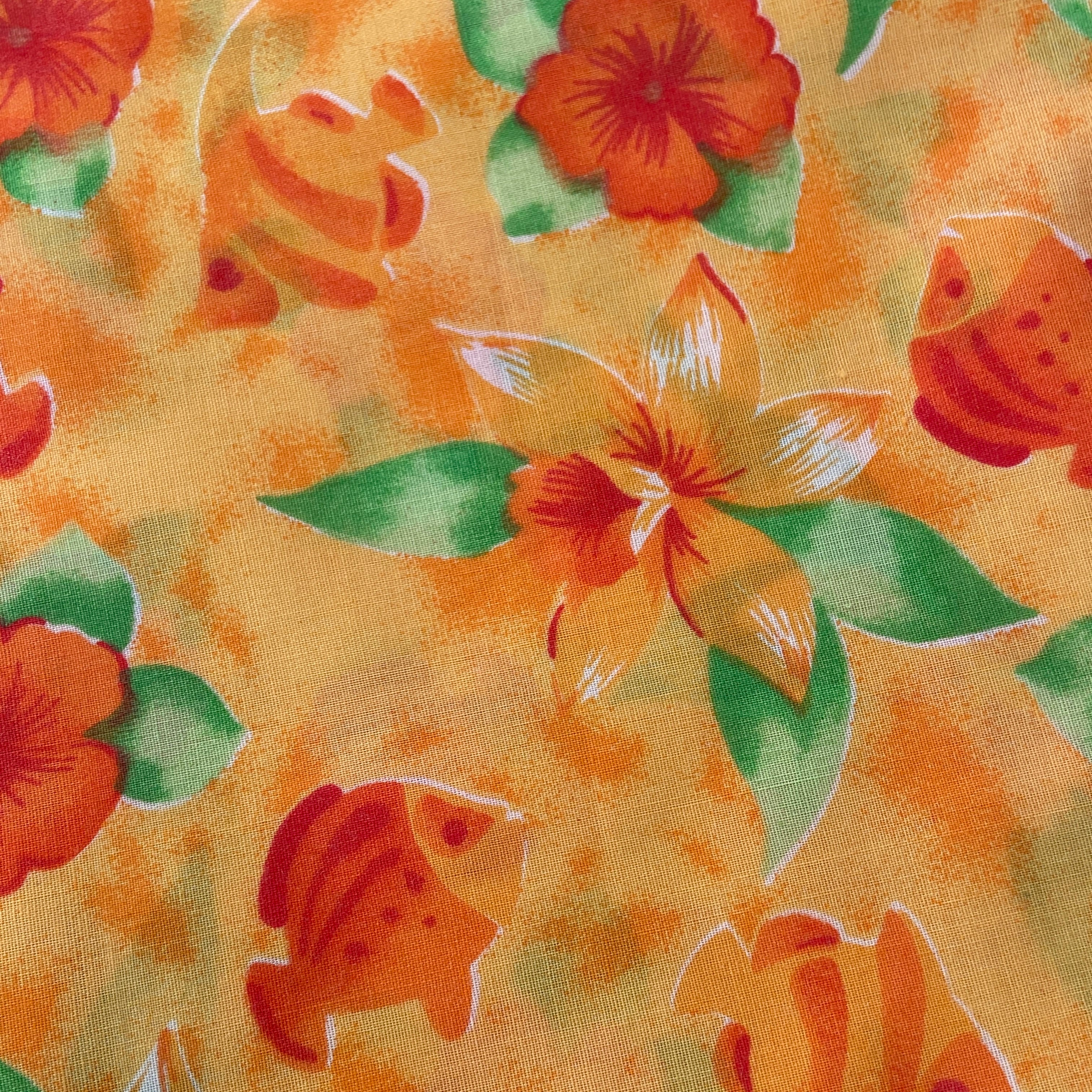 330cms MODERN Poly Apricot Floral Fabric