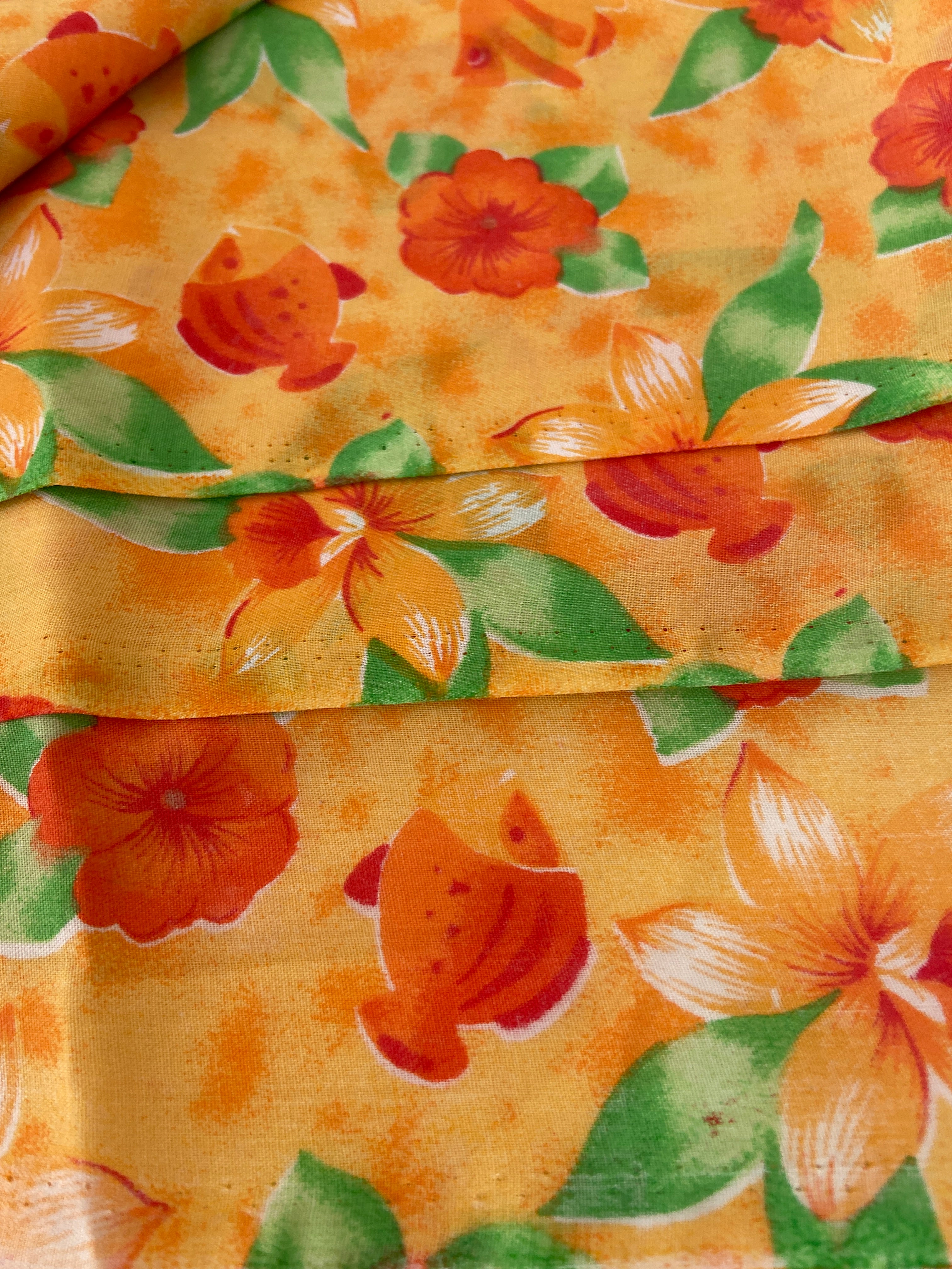 330cms MODERN Poly Apricot Floral Fabric