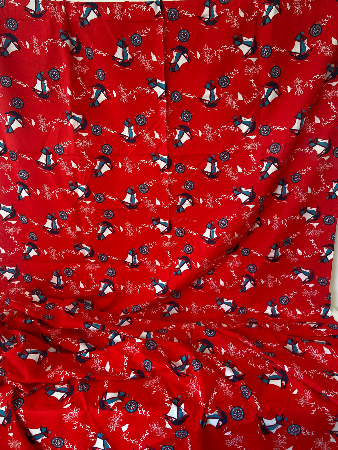 240cms SAILING Cotton FABRIC Beautiful PRINT - Modern