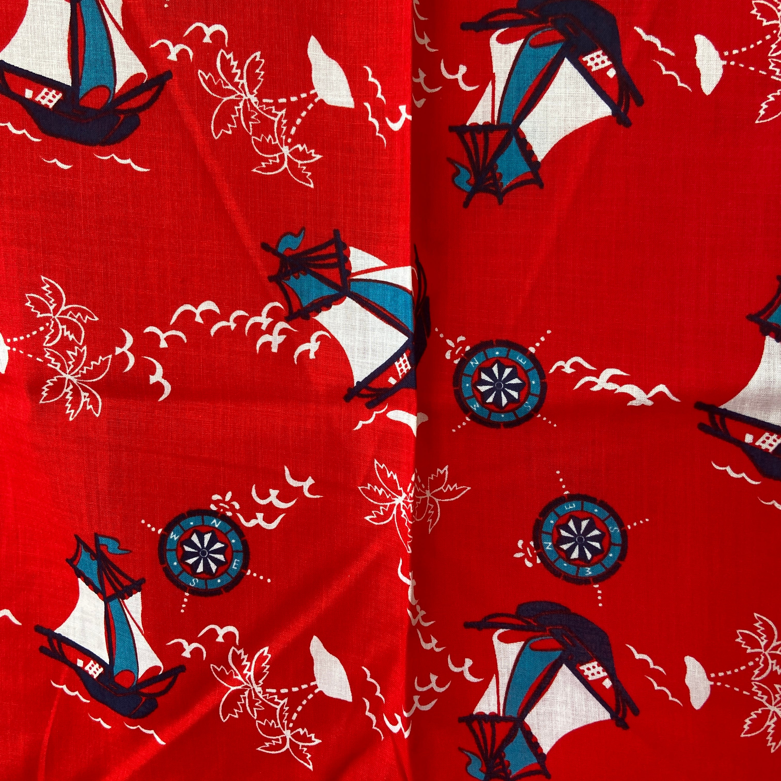 240cms SAILING Cotton FABRIC Beautiful PRINT - Modern